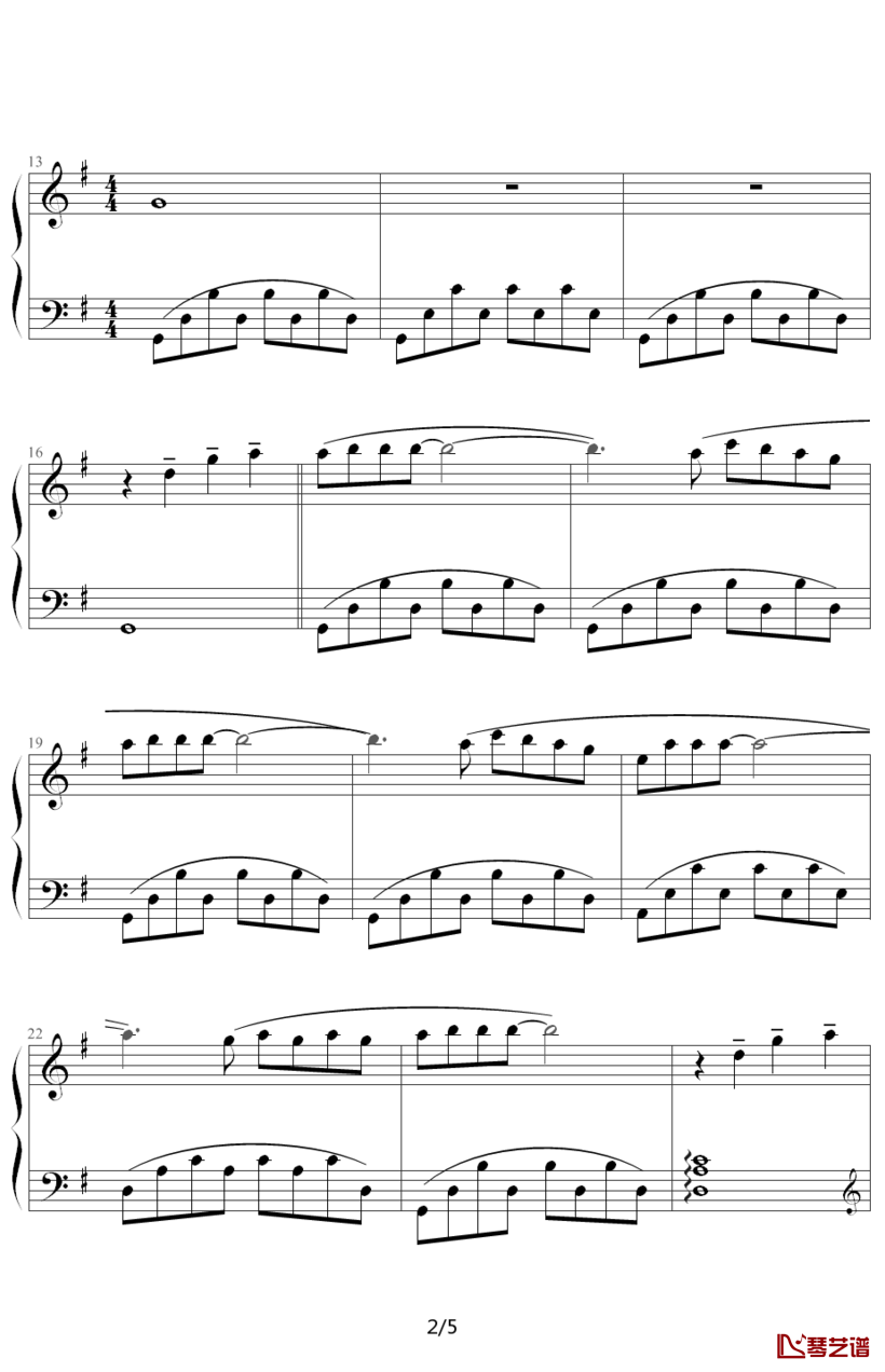 爱的纪念钢琴谱-克莱德曼-童年的回忆，爱的纪念曲2