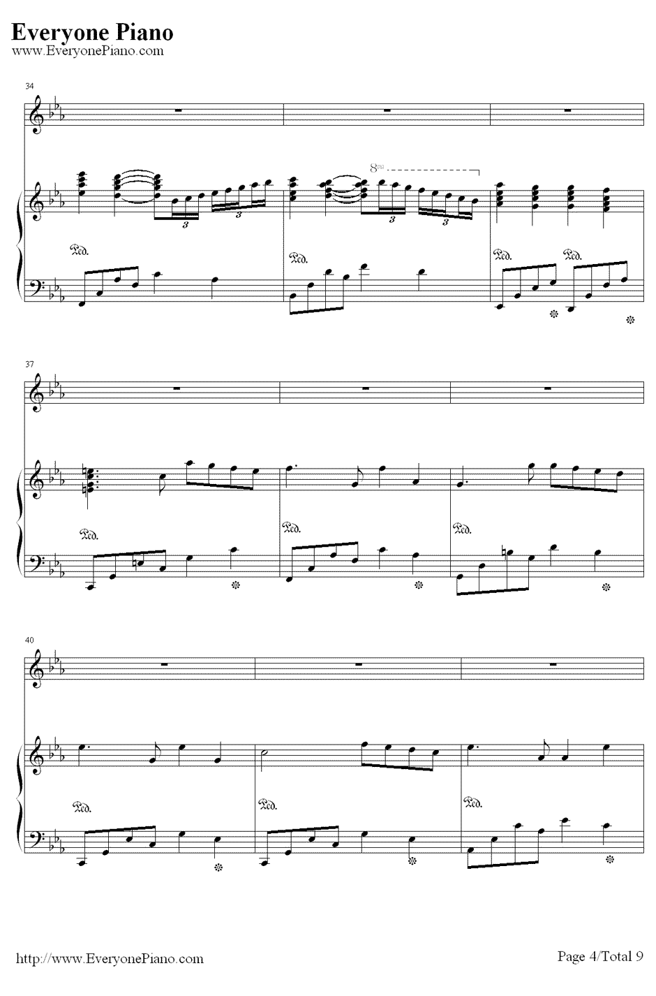 利鲁之歌钢琴谱-马克西姆4