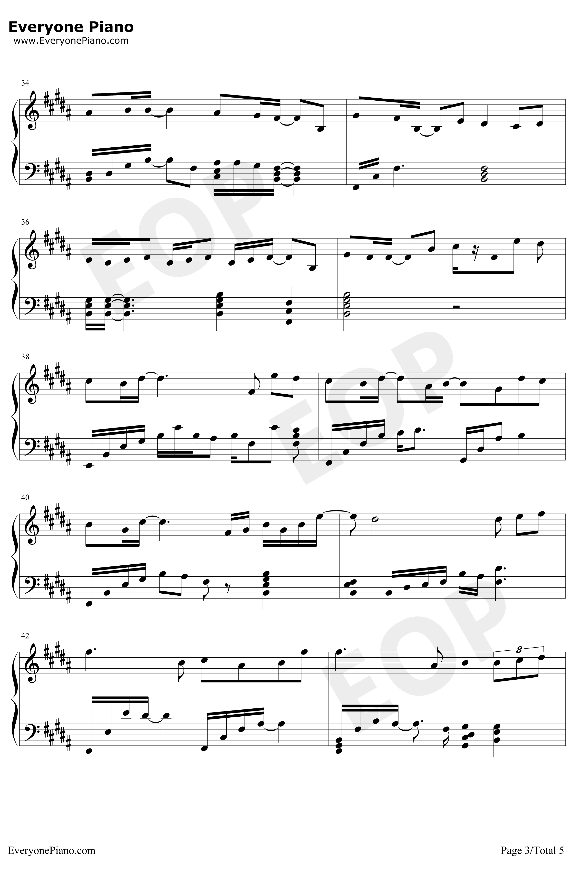 摩天轮的思念钢琴谱-王俊凯-超少年密码插曲3