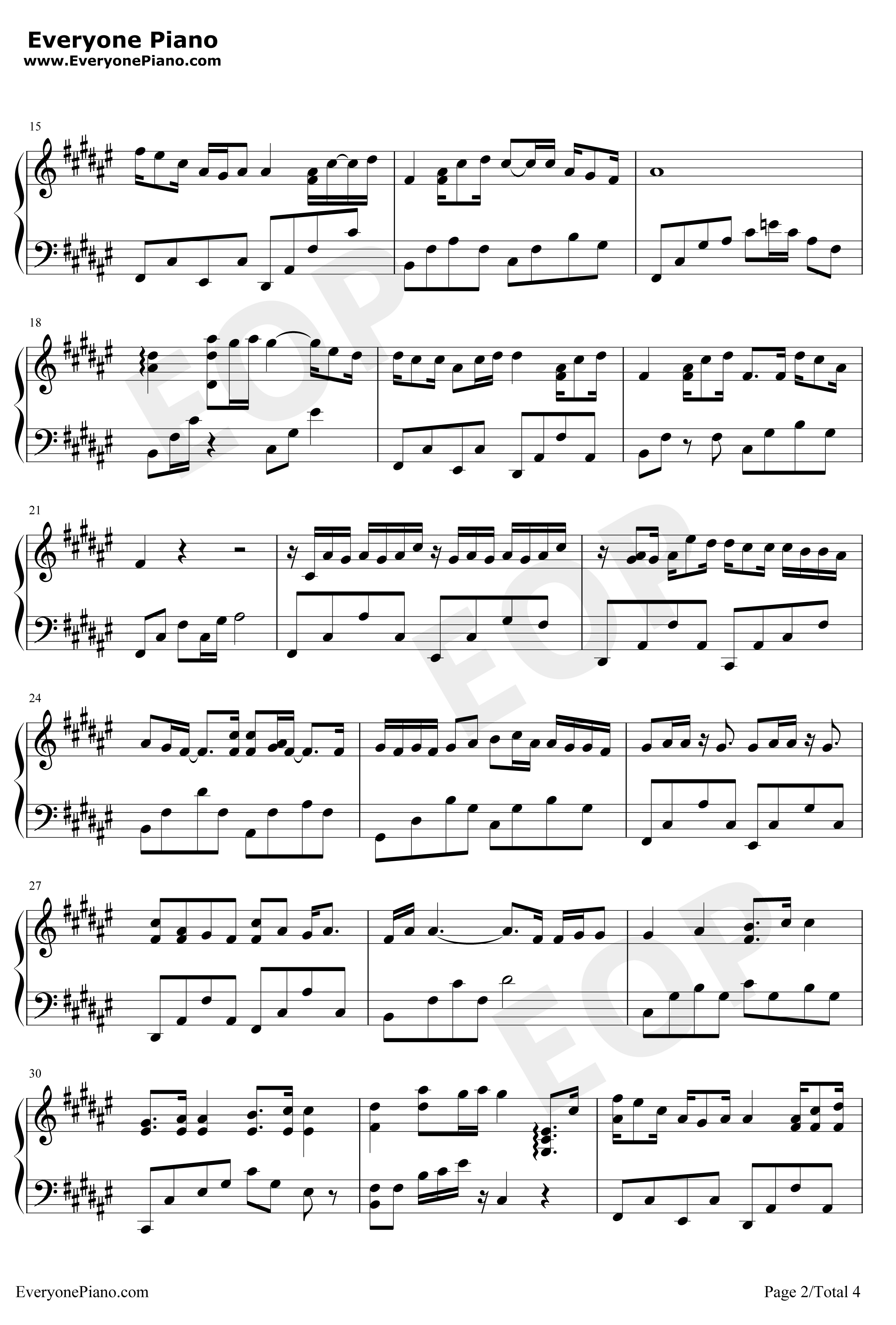 我的歌声里钢琴谱-曲婉婷-唯美简单版2