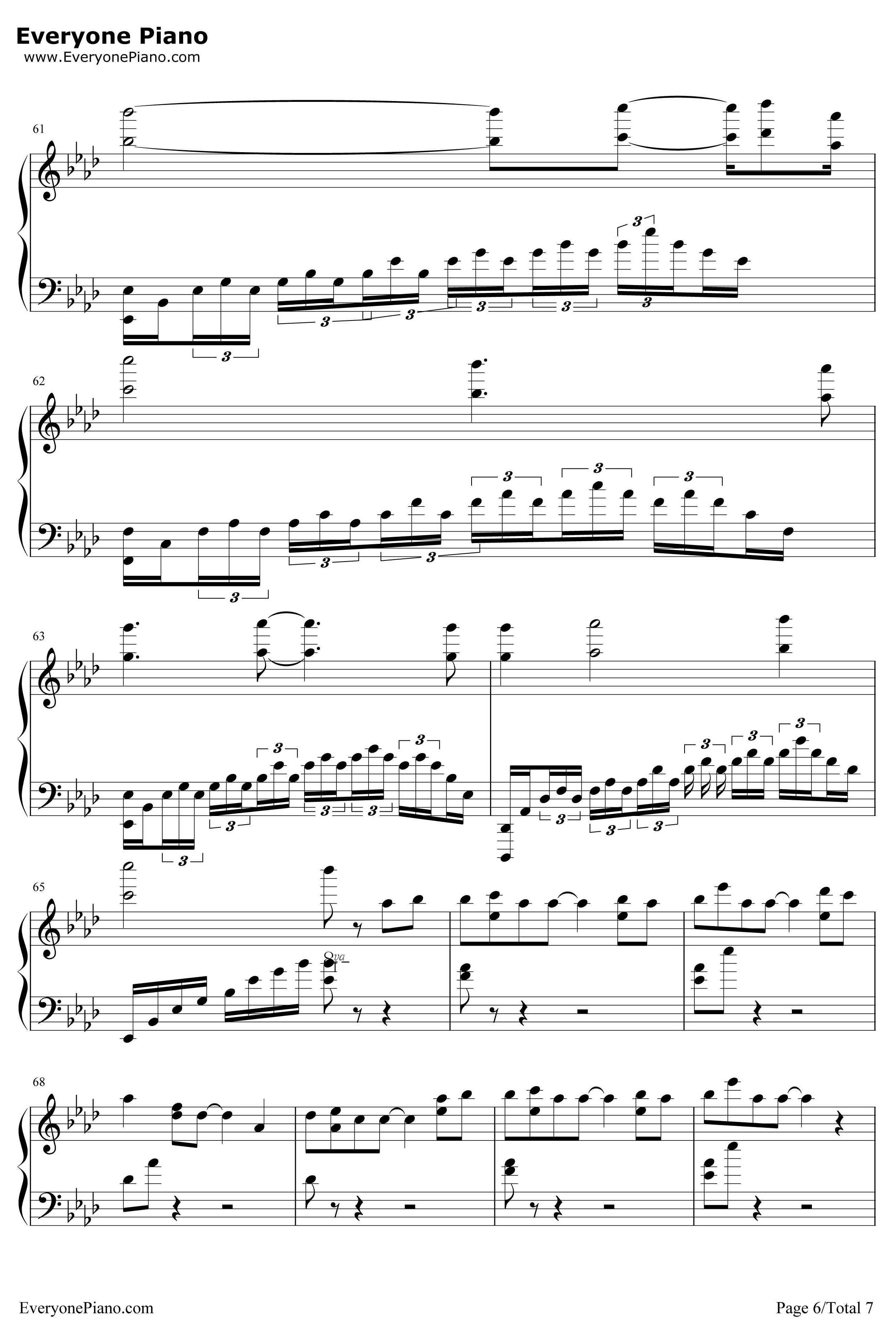 我心永恒钢琴谱-席琳·迪翁-完美版-泰坦尼克号主题曲6