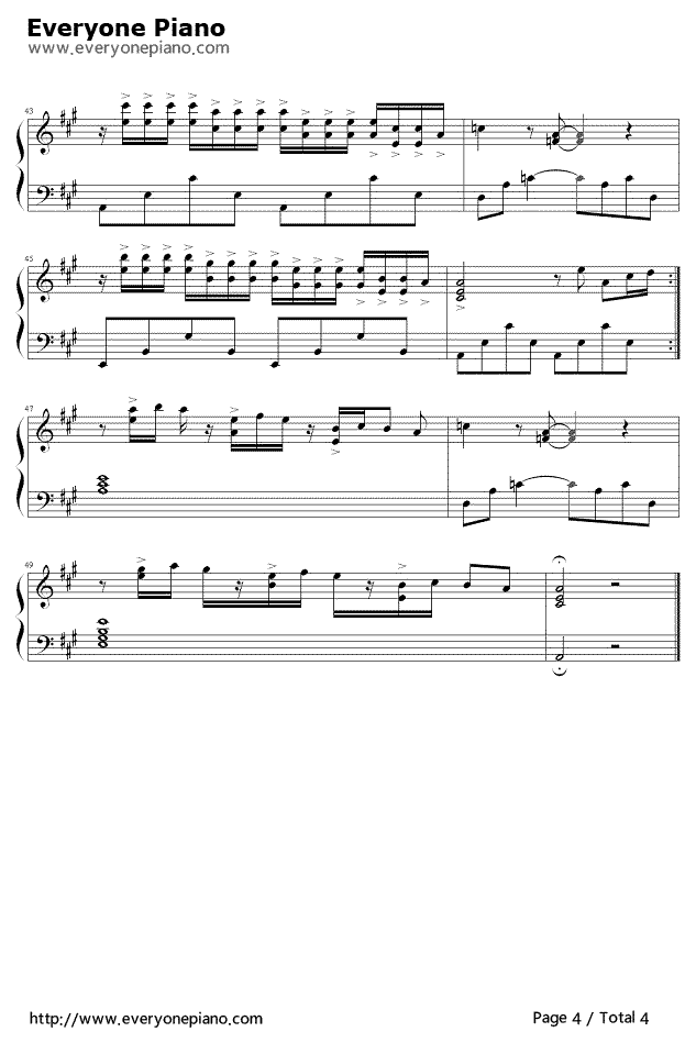 孤独钢琴谱-理查德·克莱德曼Richard Clayderman4