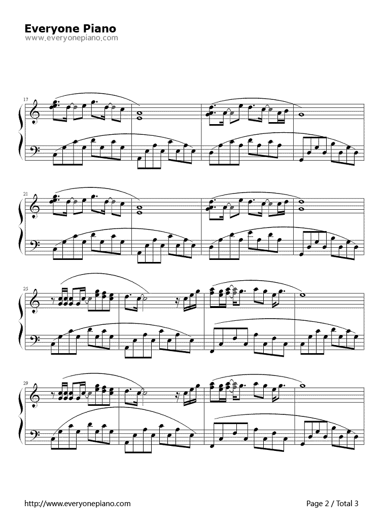 传奇 钢琴谱-王菲2