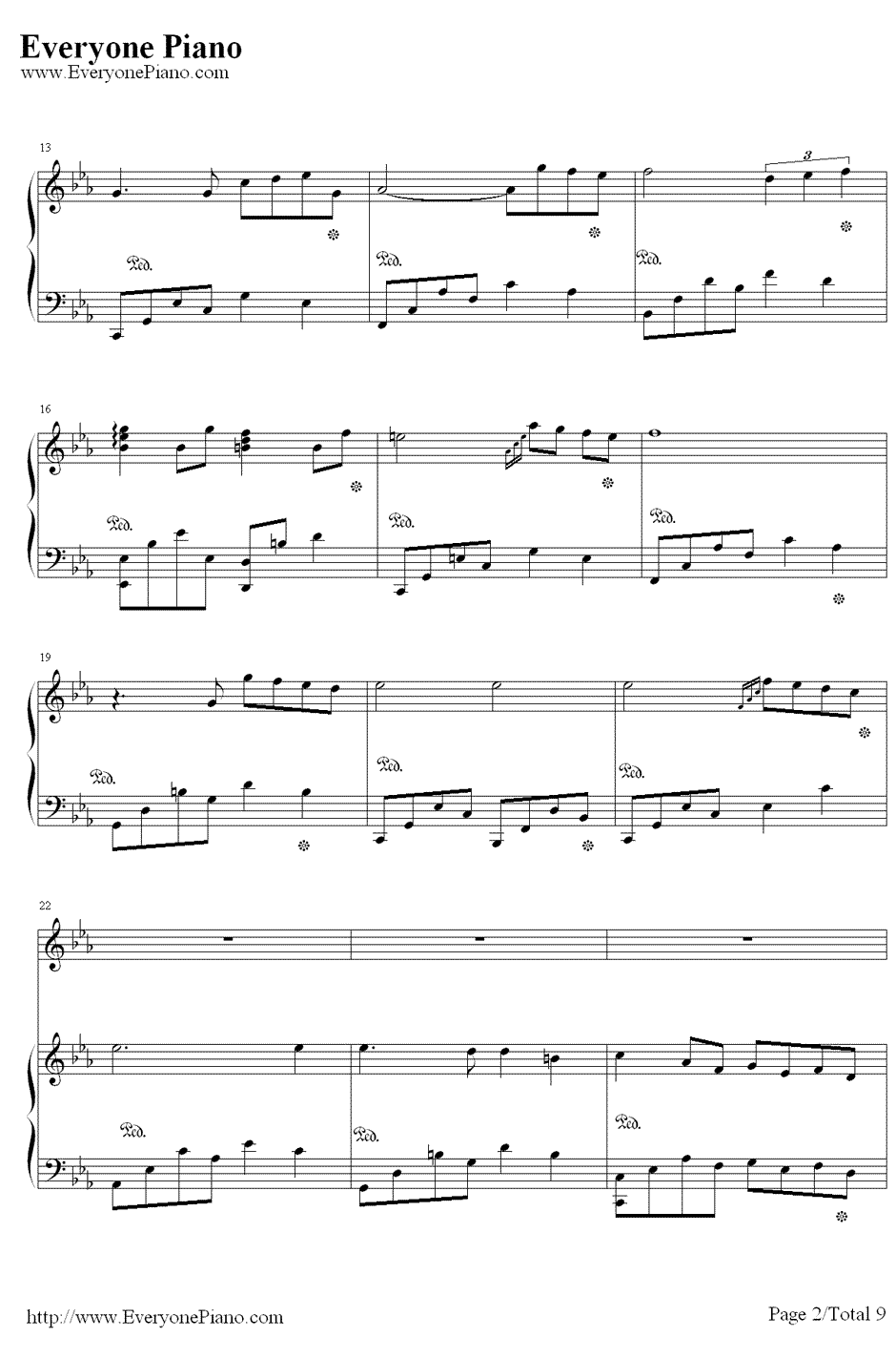 利鲁之歌钢琴谱-马克西姆2