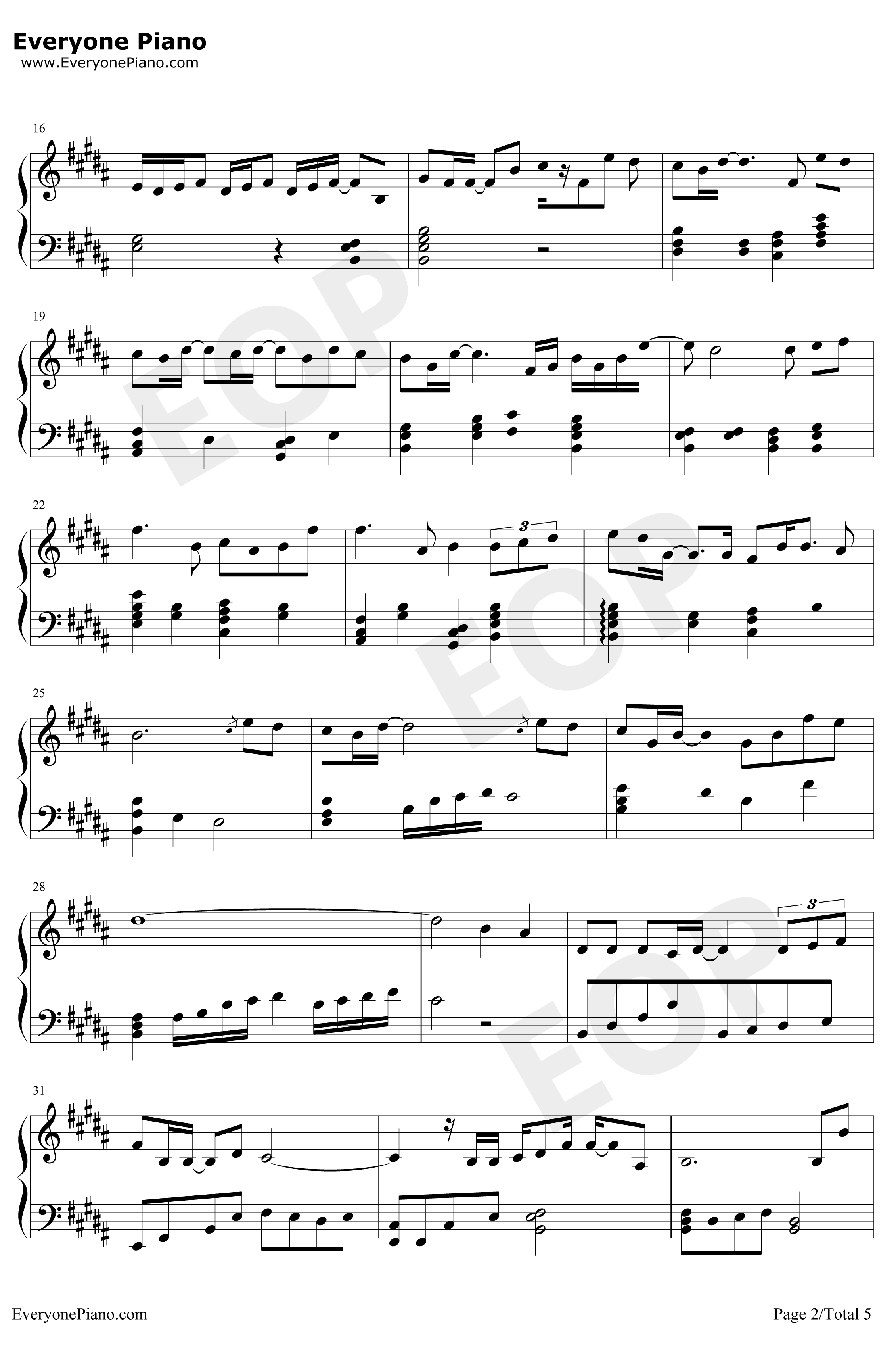 摩天轮的思念钢琴谱-王俊凯-超少年密码插曲2