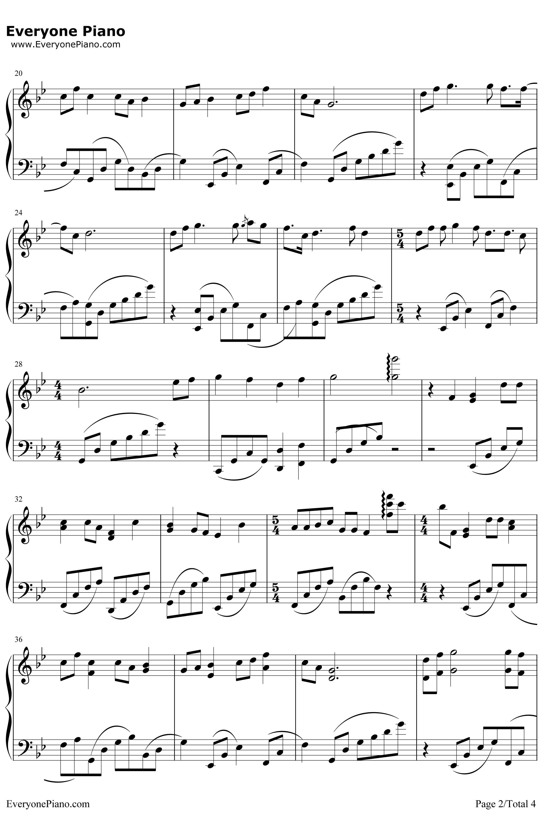 千年风雅钢琴谱-周子雷-来自星星的继承者们OST2