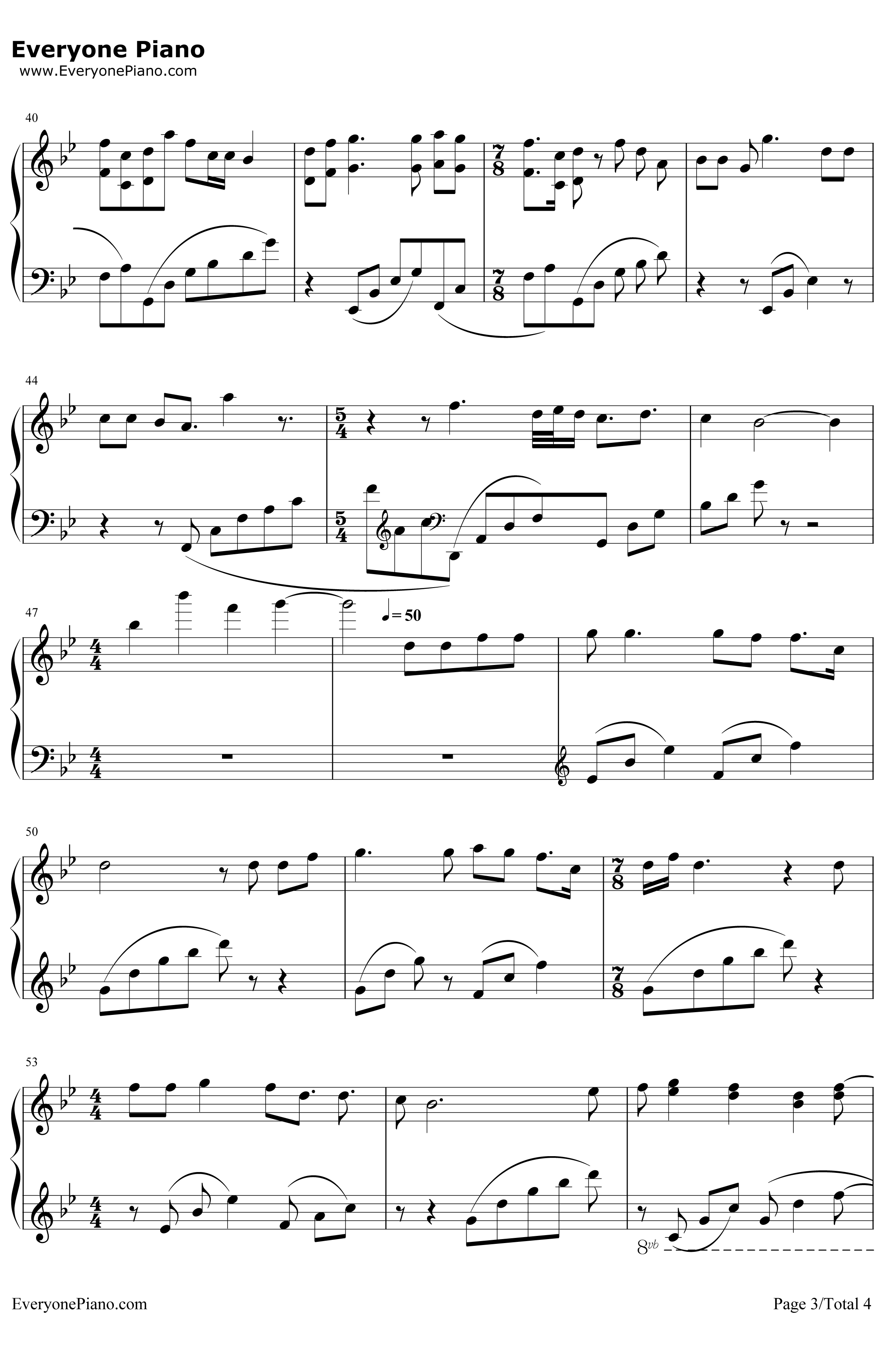 千年风雅钢琴谱-周子雷-来自星星的继承者们OST3