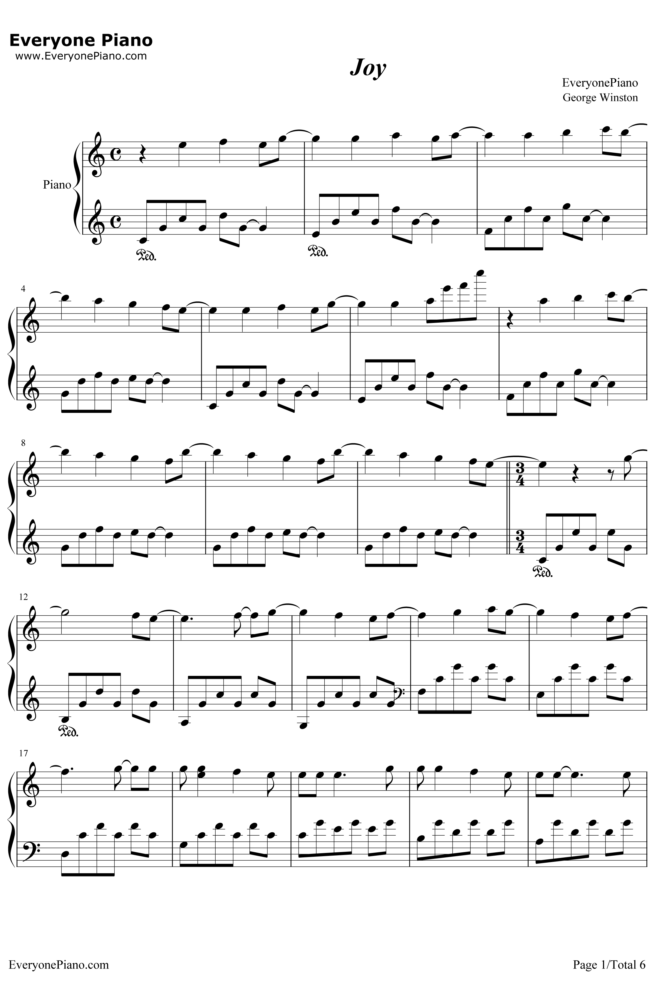 Joy钢琴谱-乔治·温斯顿-GeorgeWinston1
