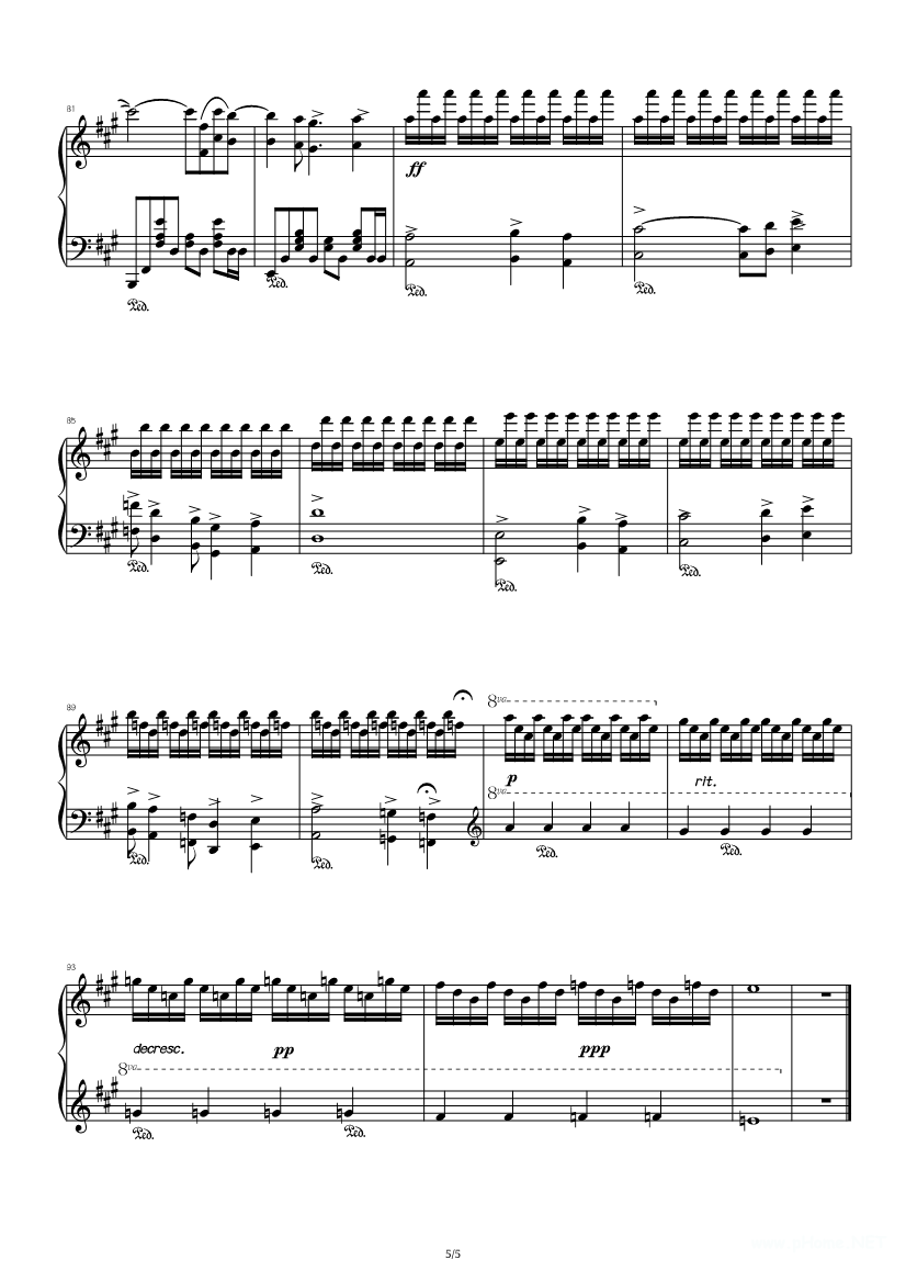周杰伦《听见下雨的声音》钢琴谱1