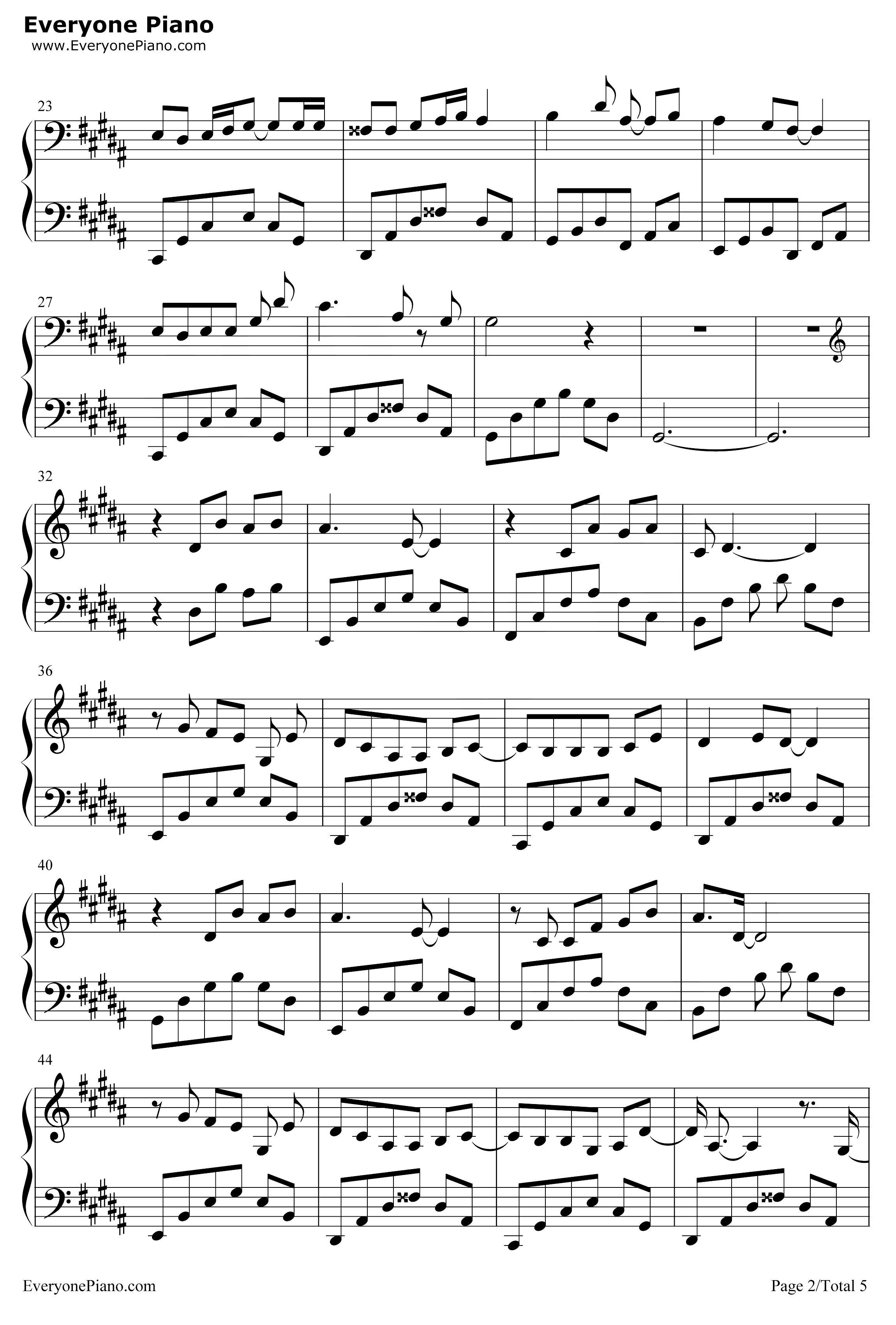 今后我与自己流浪钢琴谱-张碧晨-哪吒之魔童降世片尾曲2
