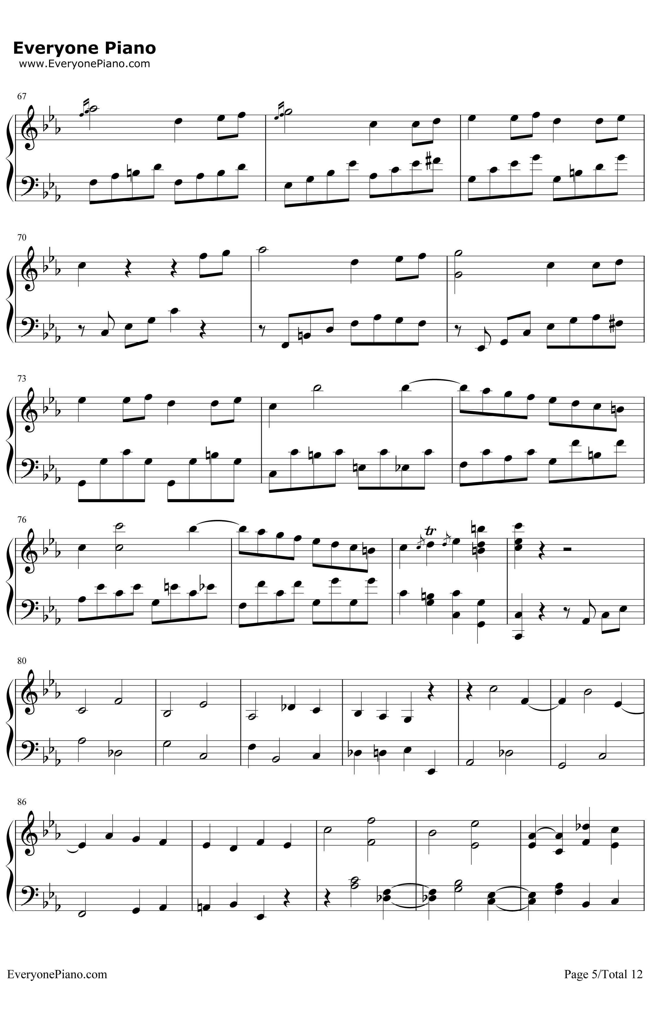 悲怆钢琴谱-贝多芬-贝多芬-c小调第八钢琴奏鸣曲第三乐章5