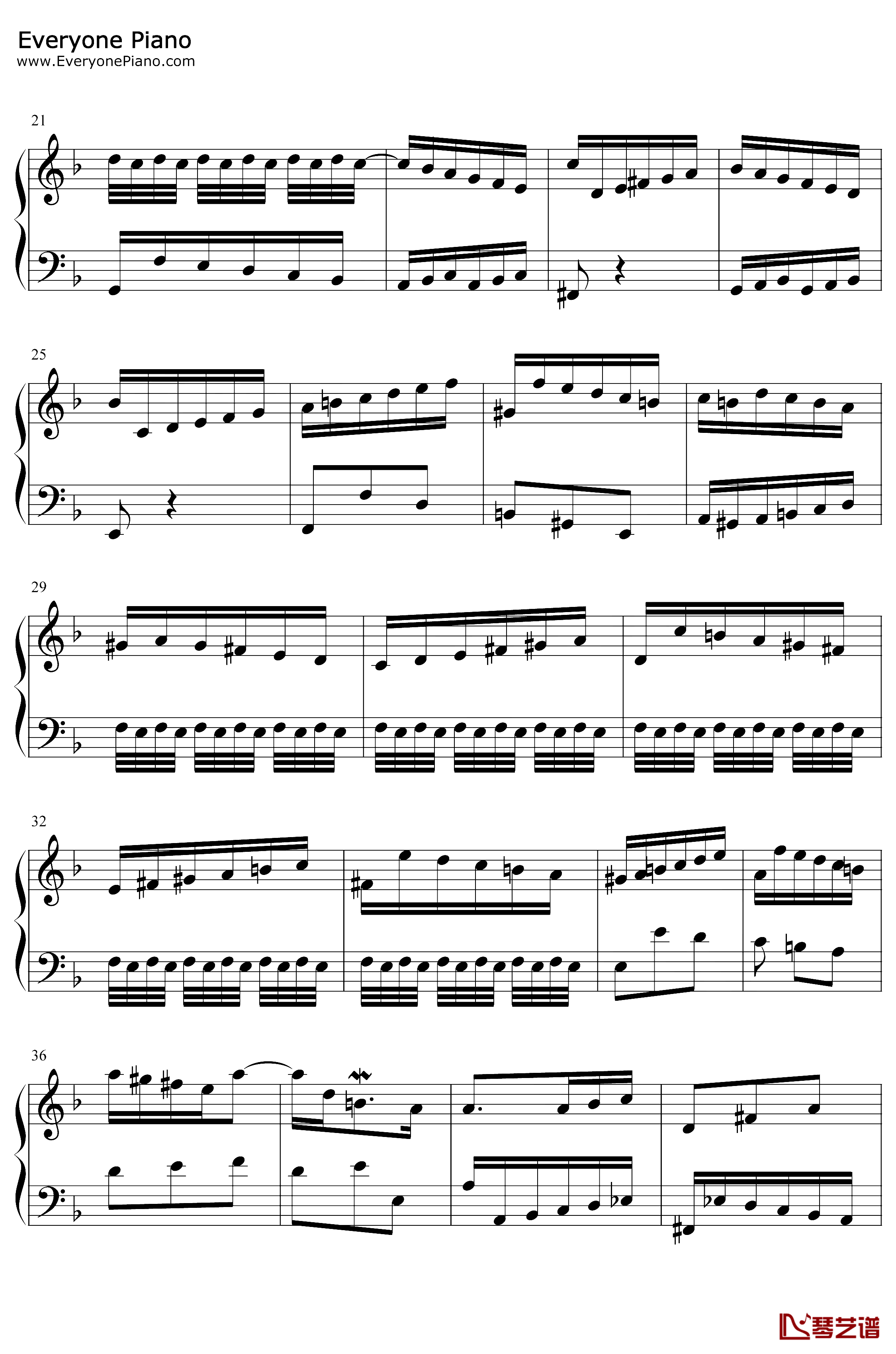 BWV775钢琴谱-巴赫-巴赫の二部创意曲第四章2