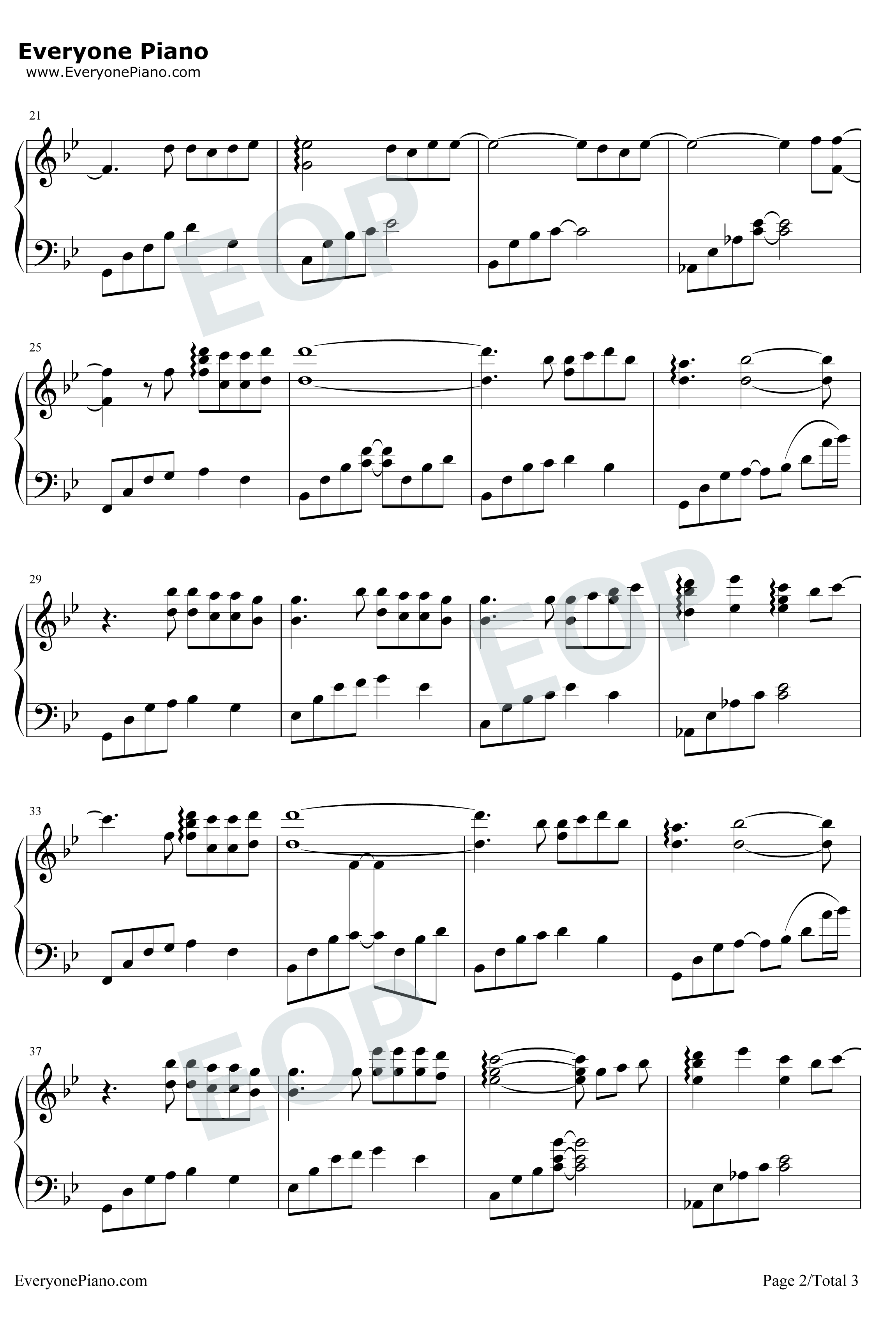 我记得我爱过钢琴谱-何润东-《泡沫之夏》主题曲2