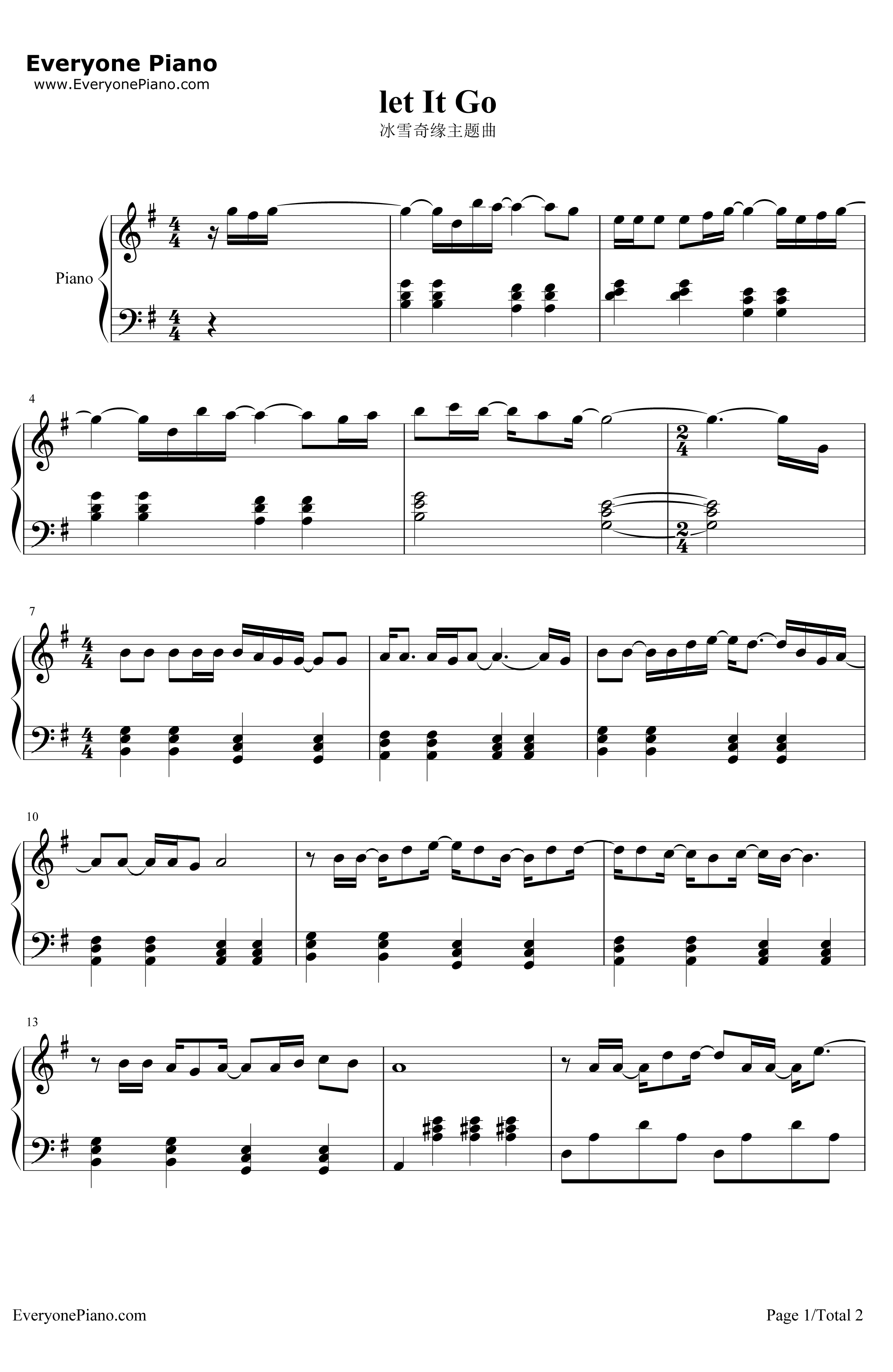 LetItGo钢琴谱-DemiLovato1