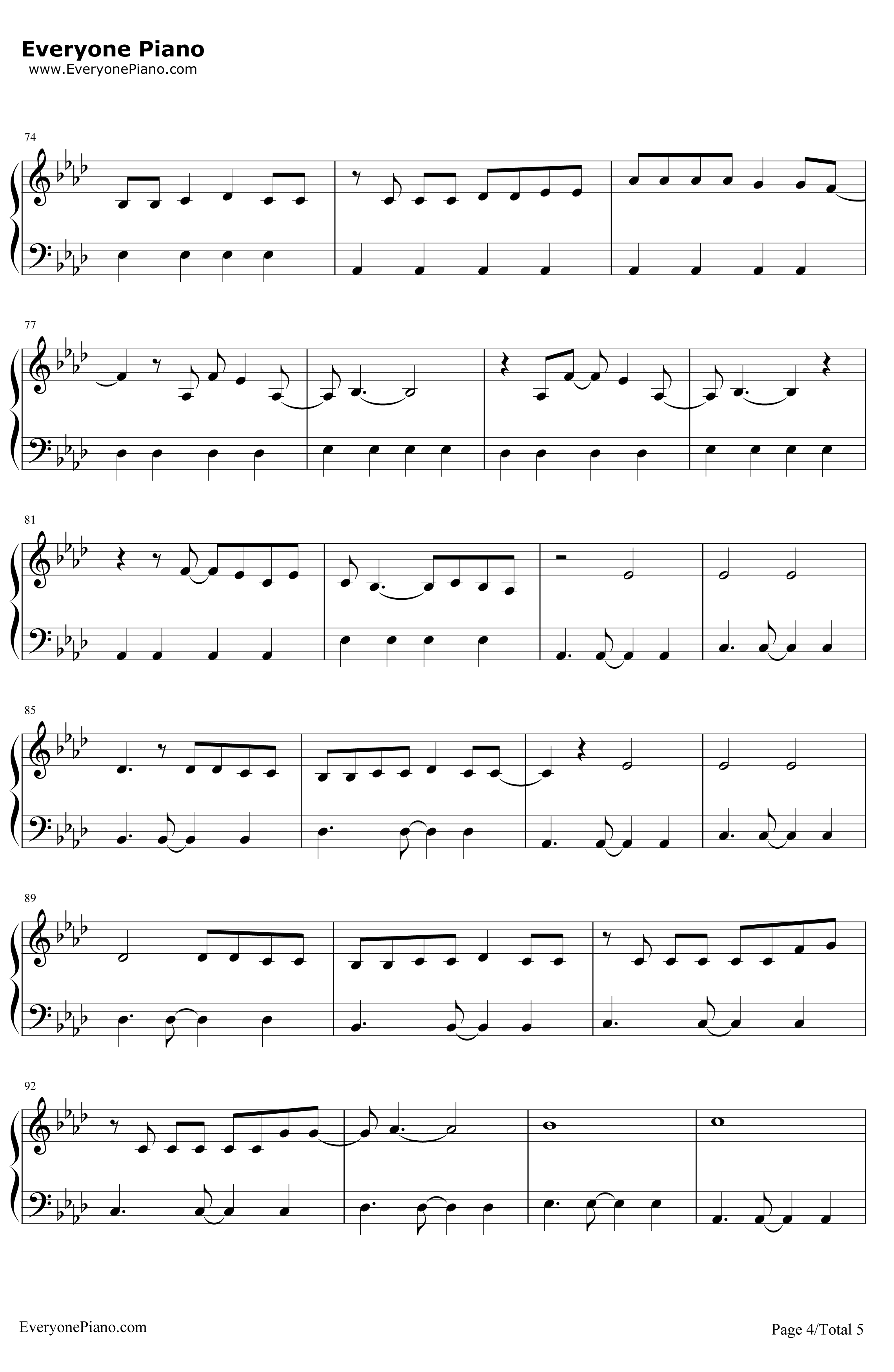 TearUpThisTown钢琴谱-Keane-电影《恶魔呼唤》主题曲4