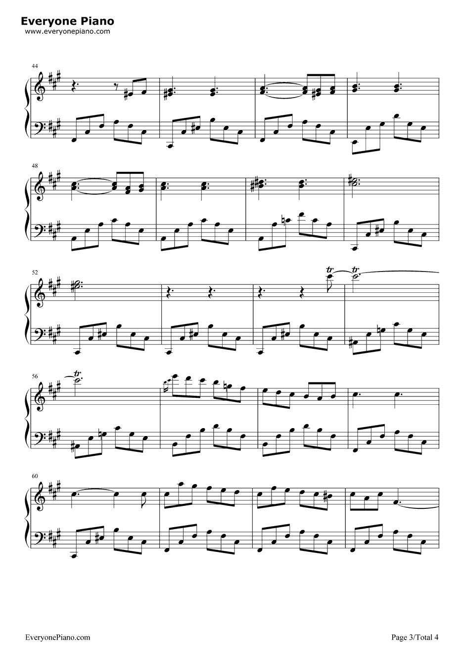 威尼斯船歌钢琴谱-门德尔松3