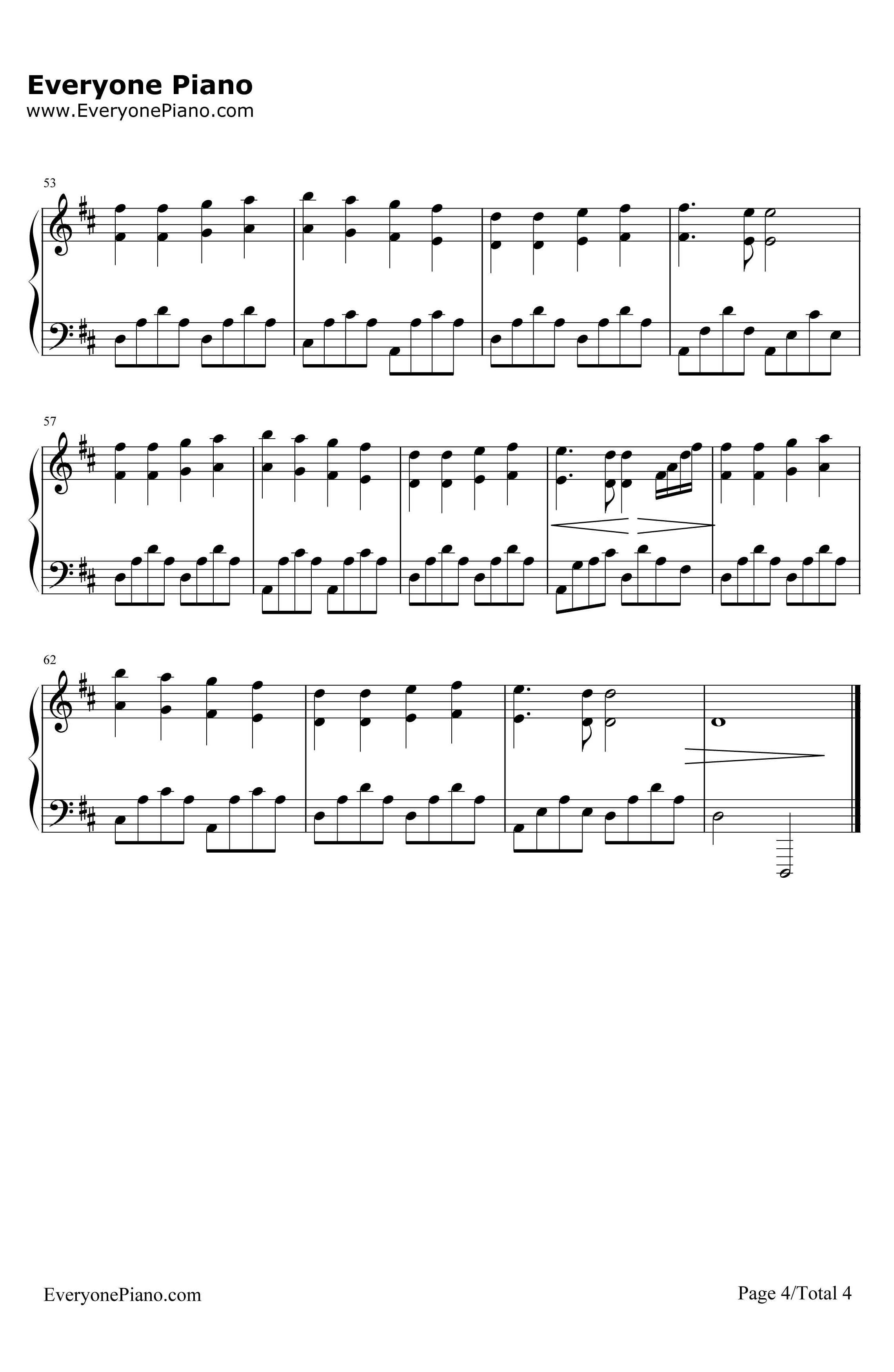 欢乐颂钢琴谱-理查德克莱德曼-完整版4
