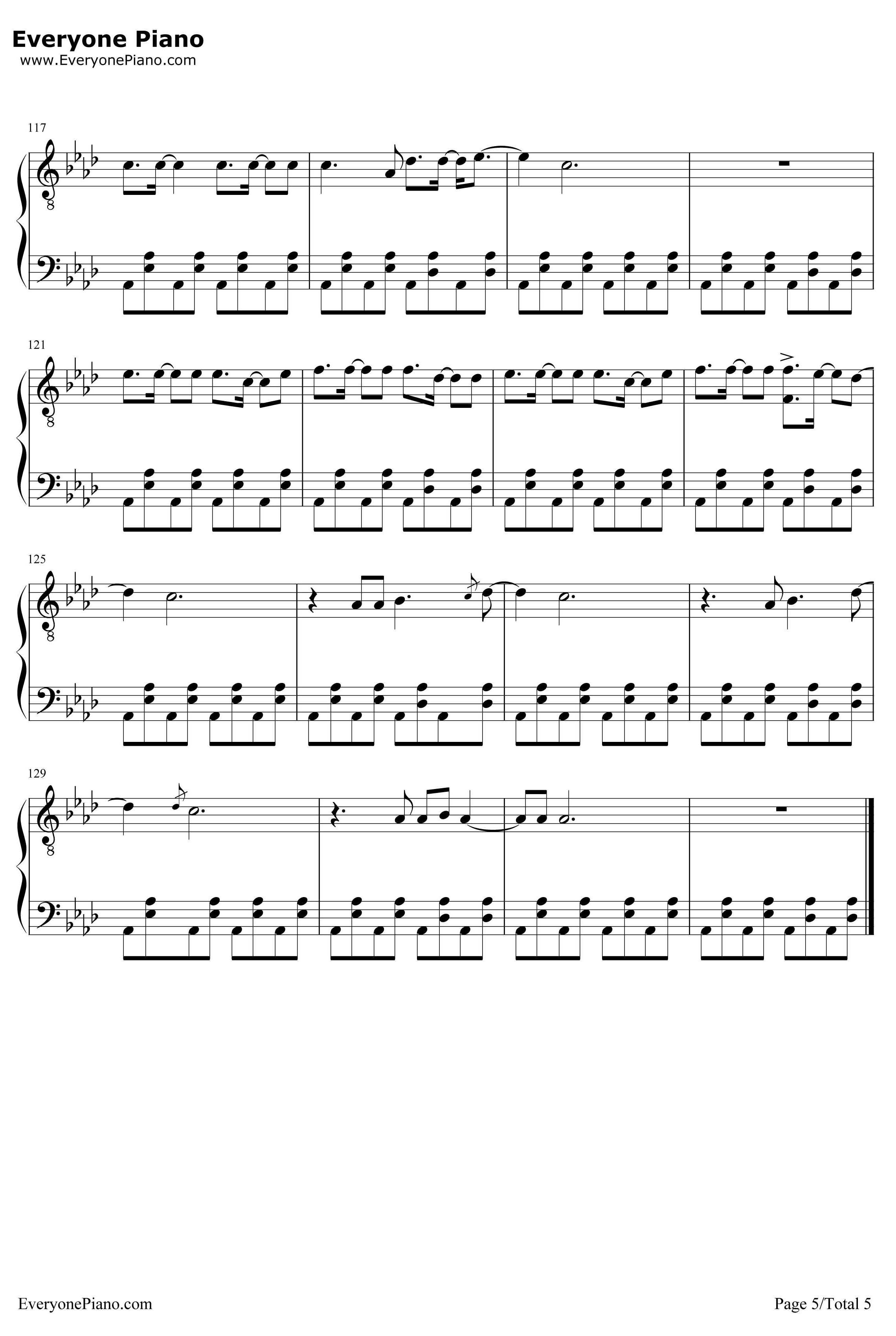 Malibu钢琴谱-MileyCyrus5