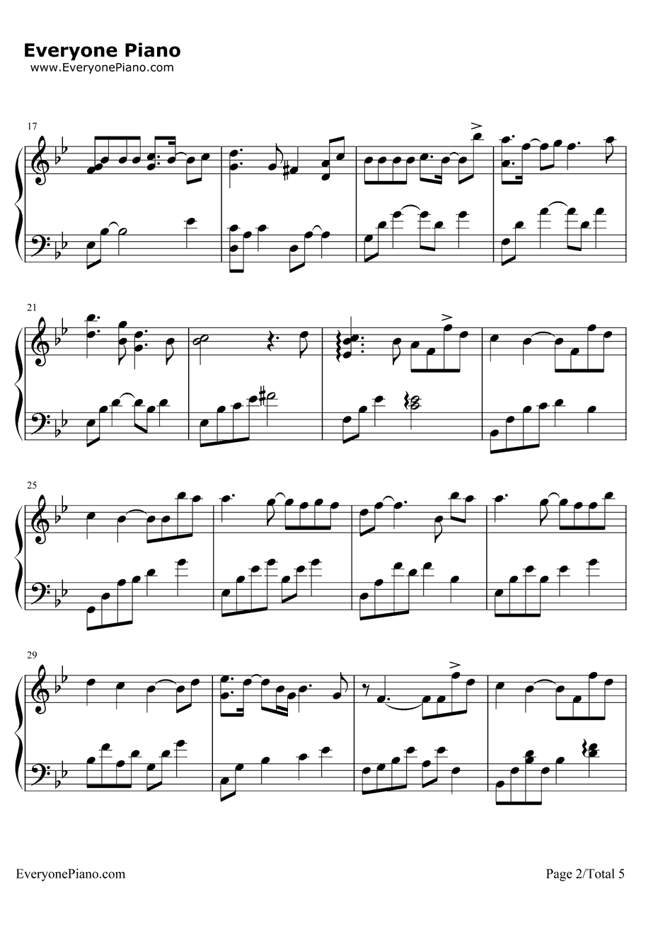 我愿意钢琴谱-王菲-完整版2
