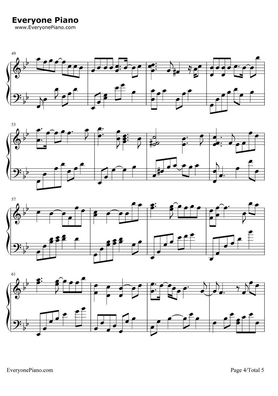 我愿意钢琴谱-王菲-完整版4
