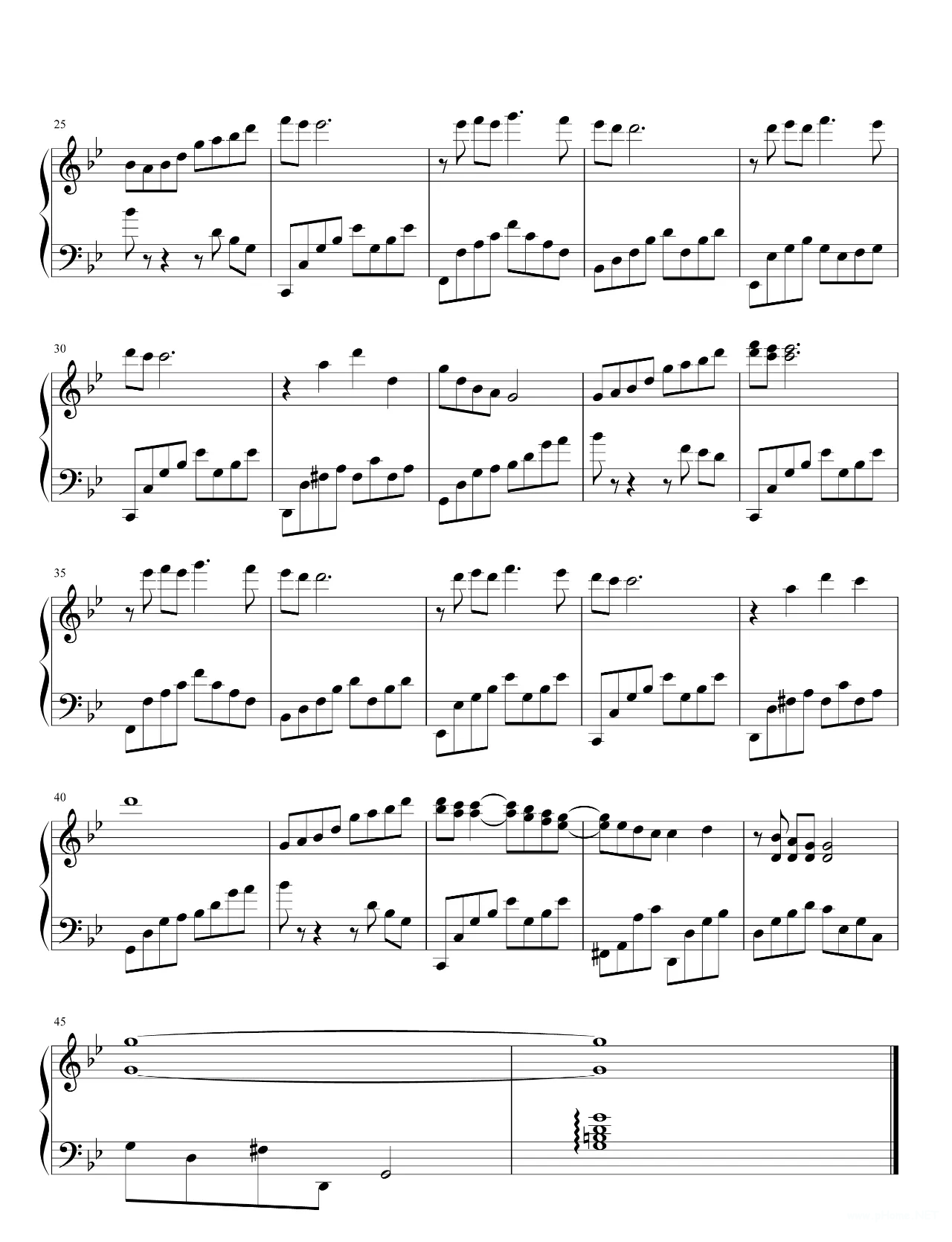 理查德·克莱德曼《乡愁》钢琴谱1