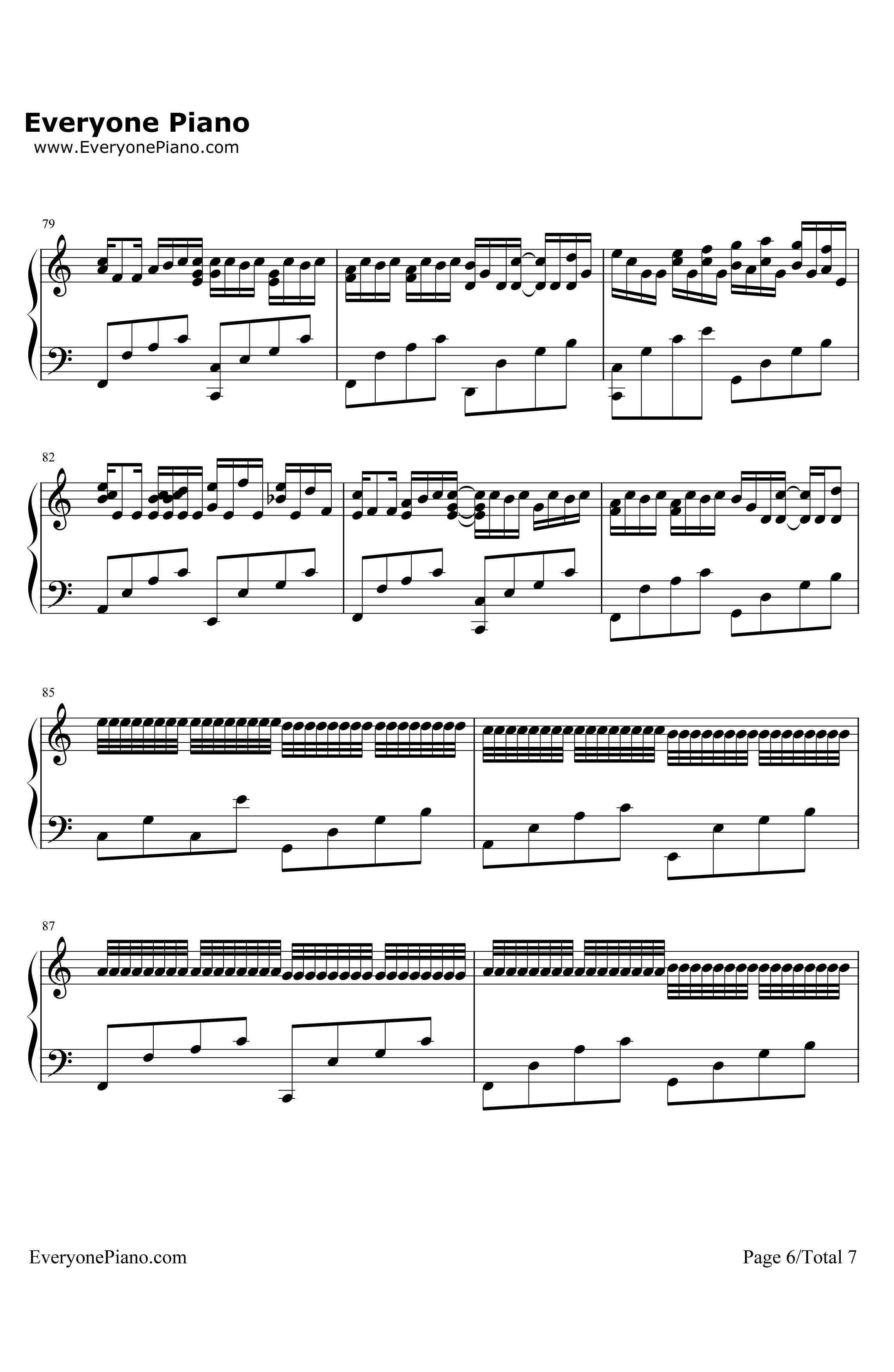 c大调卡农钢琴谱-帕赫贝尔-带力度版6