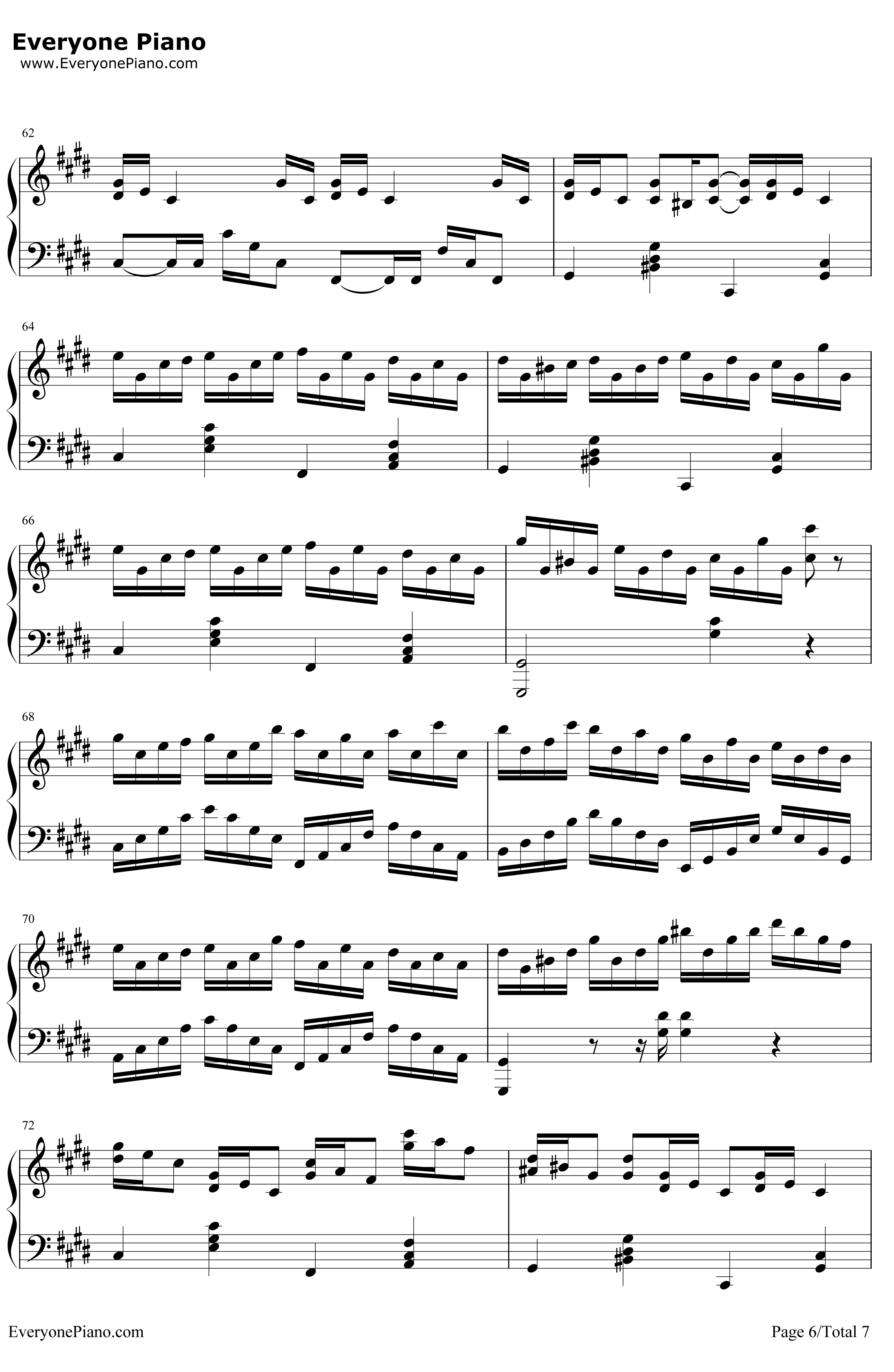 克罗地亚狂想曲钢琴谱-马克西姆6