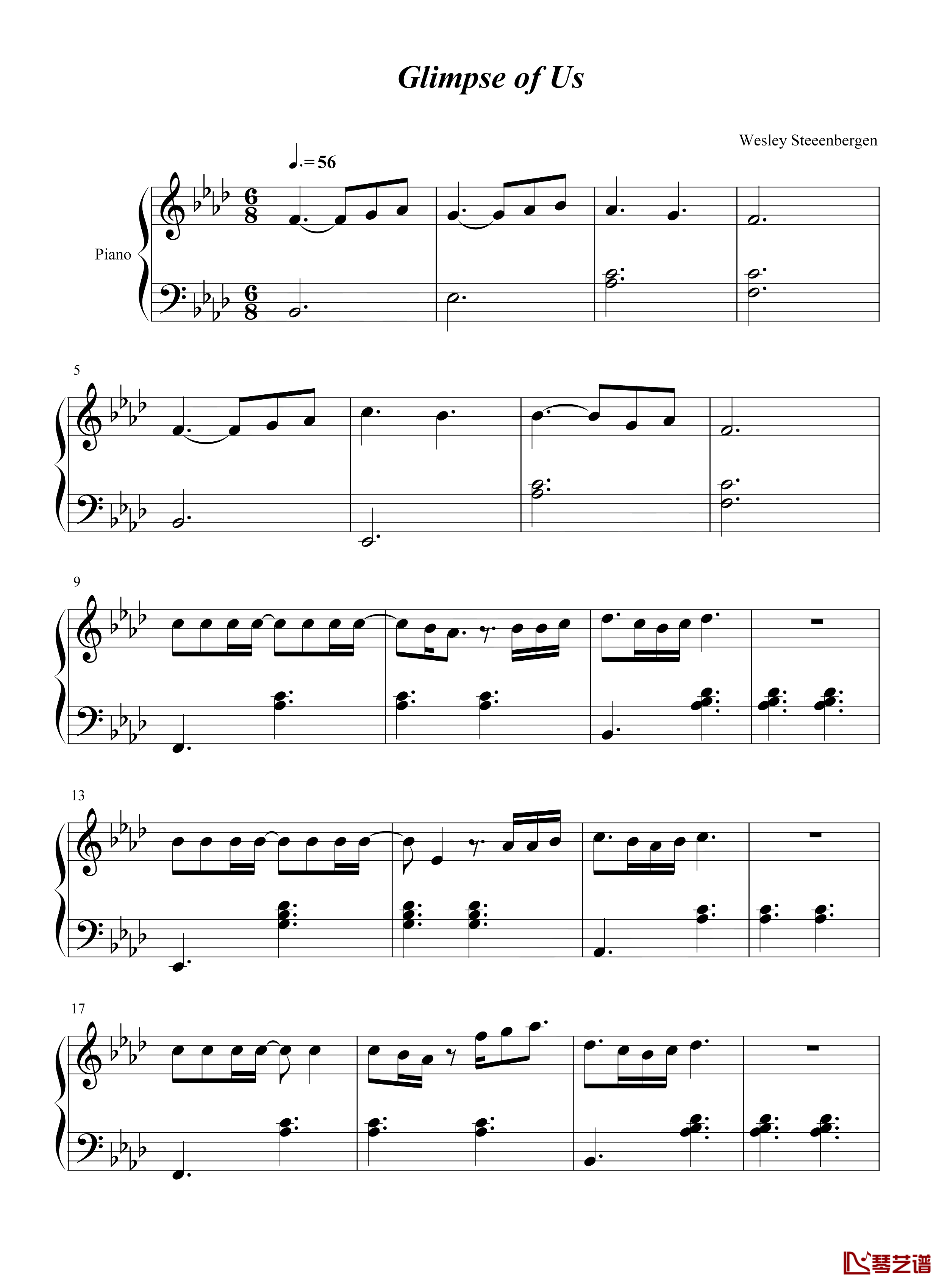 Glimpse of Us钢琴谱-Joji-数字时代最迷人艺术家之一1