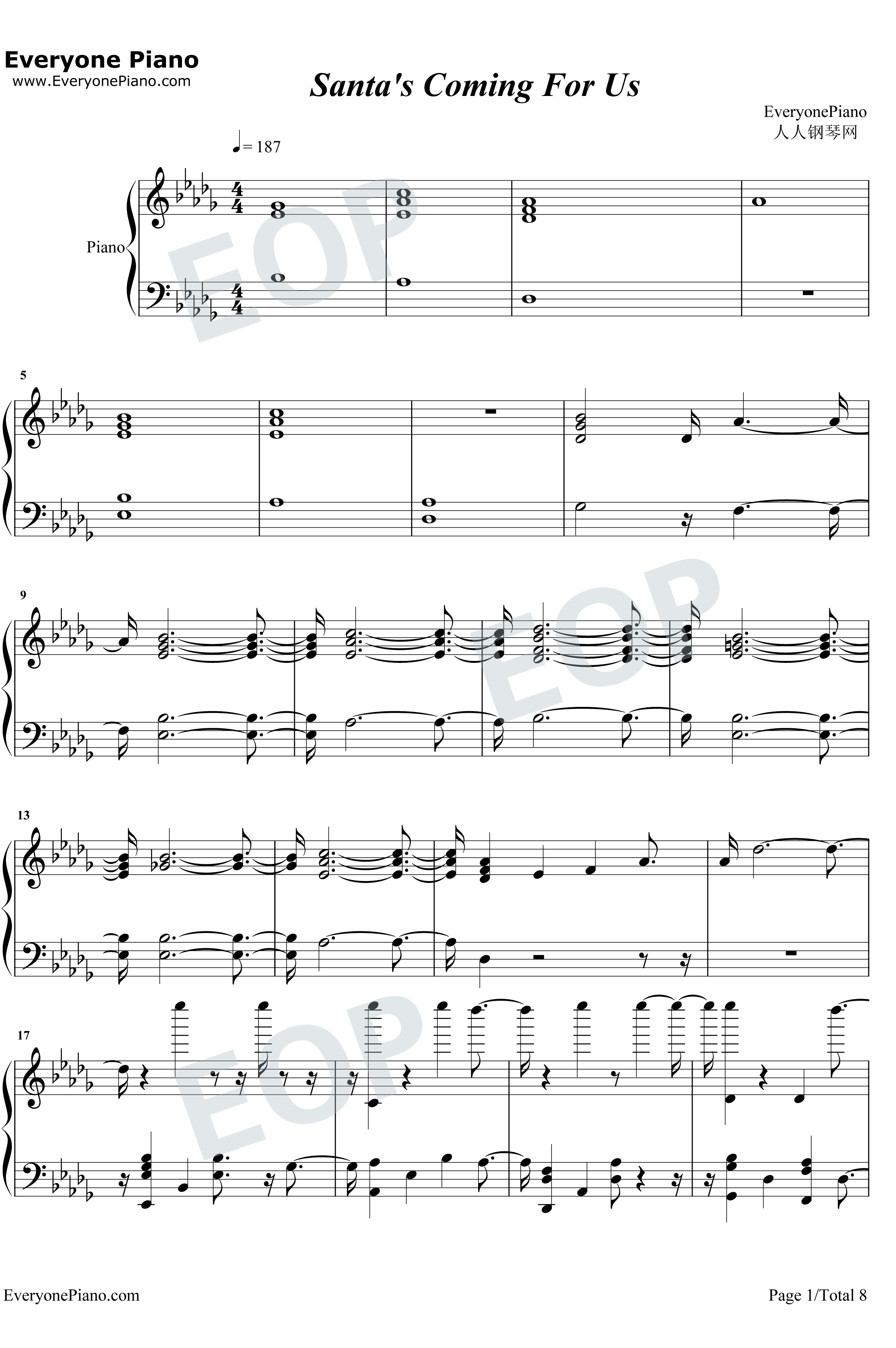 Santa's Coming For Us钢琴谱-Sia/Greg Kurstin1