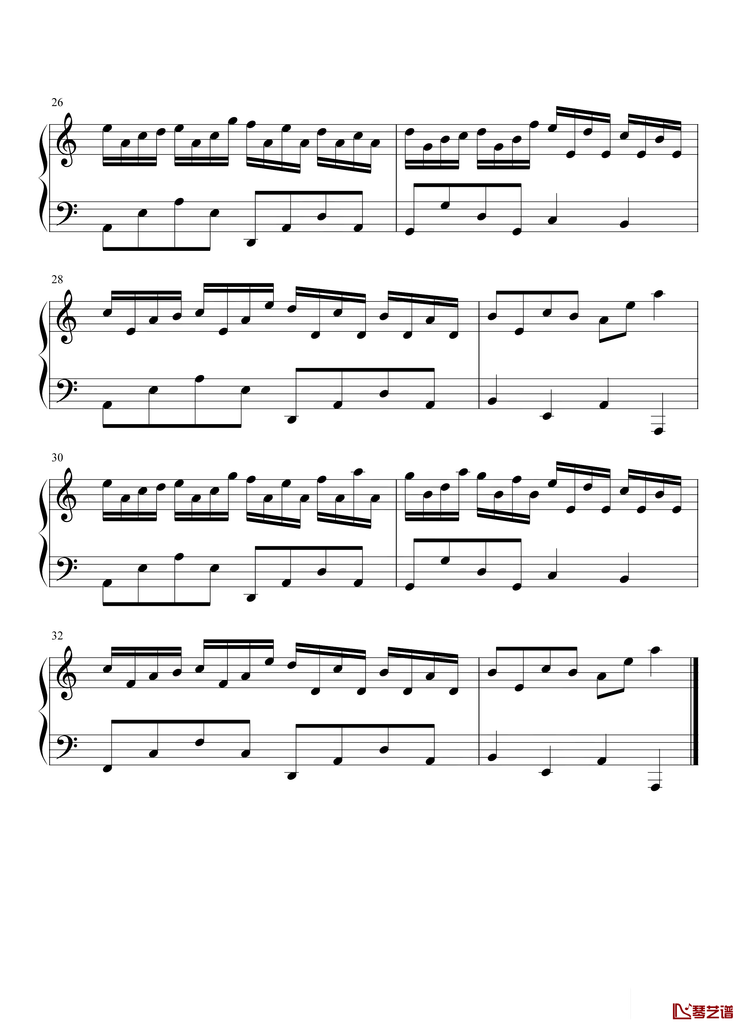 克罗地亚狂想曲钢琴谱-马克西姆·姆尔维察-C调简化版-曾经惊艳了全世界！3