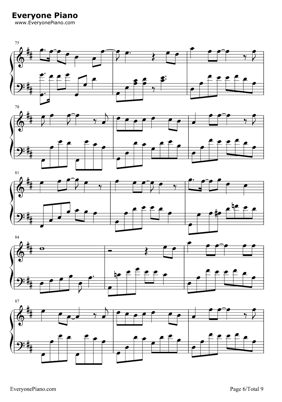 旋木钢琴谱-王菲6