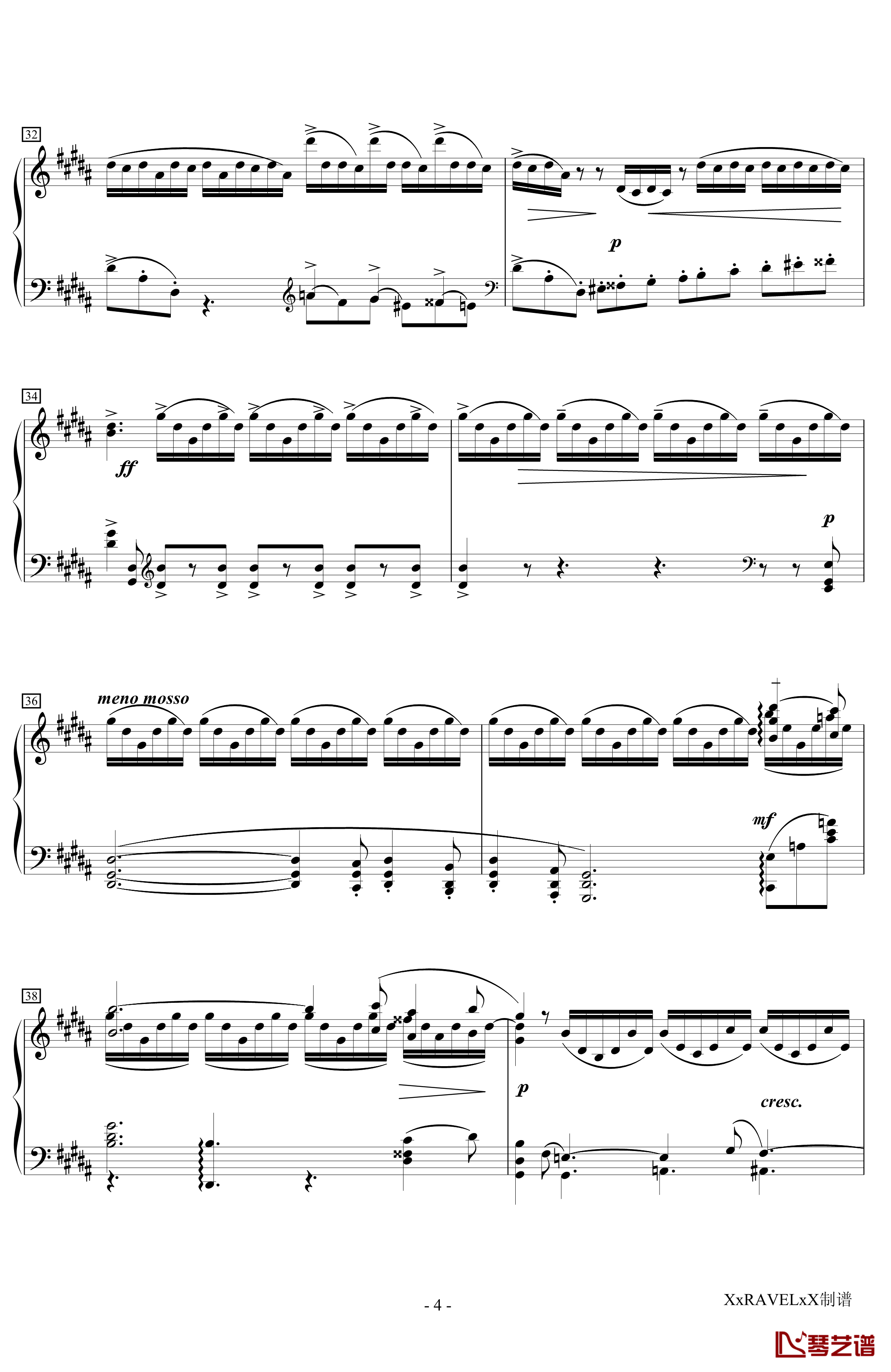 Op.32 No.12钢琴谱-拉赫马尼若夫-升g小调前奏曲4