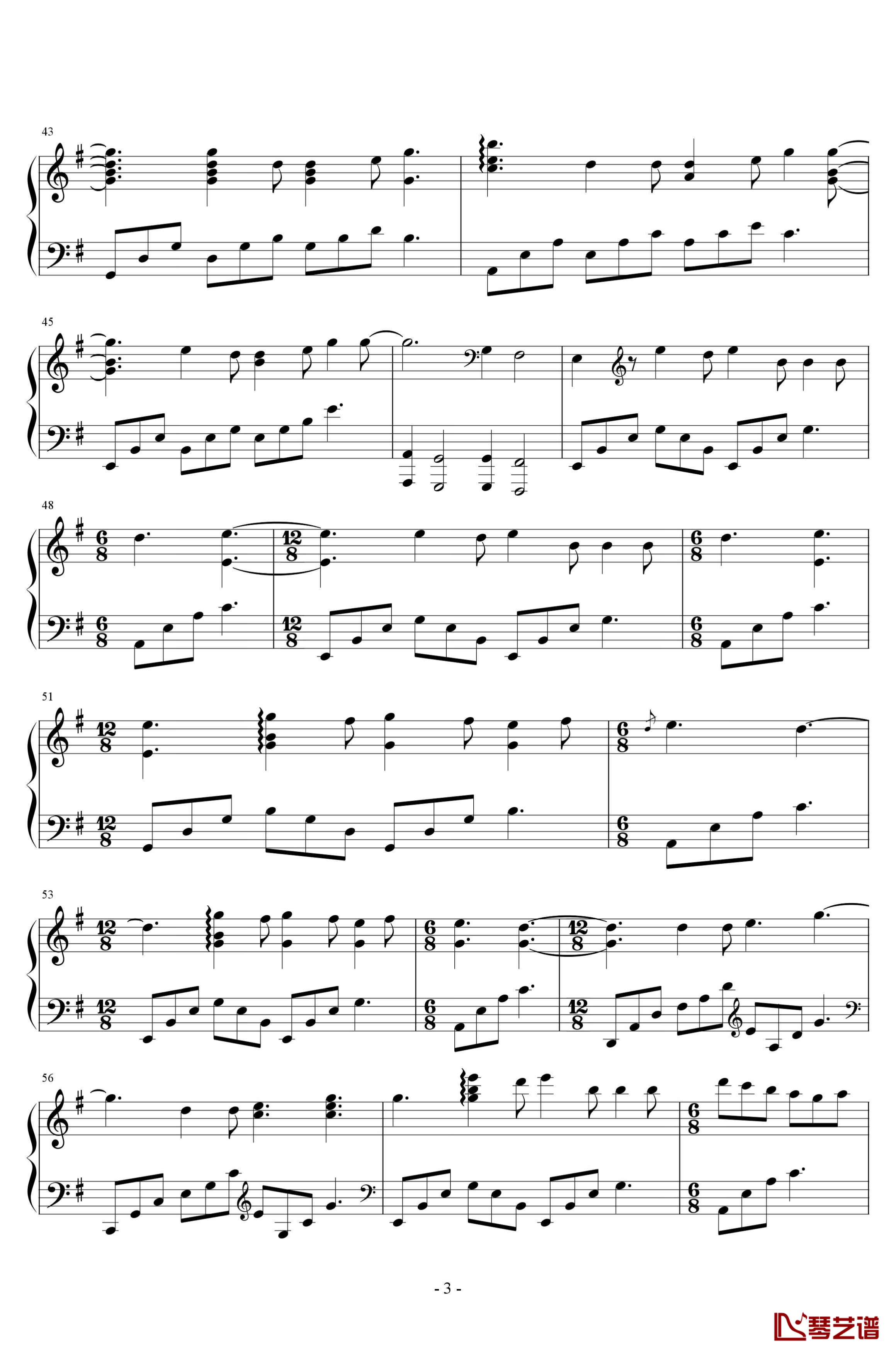 贺新年钢琴谱-爵士版-卓依婷3