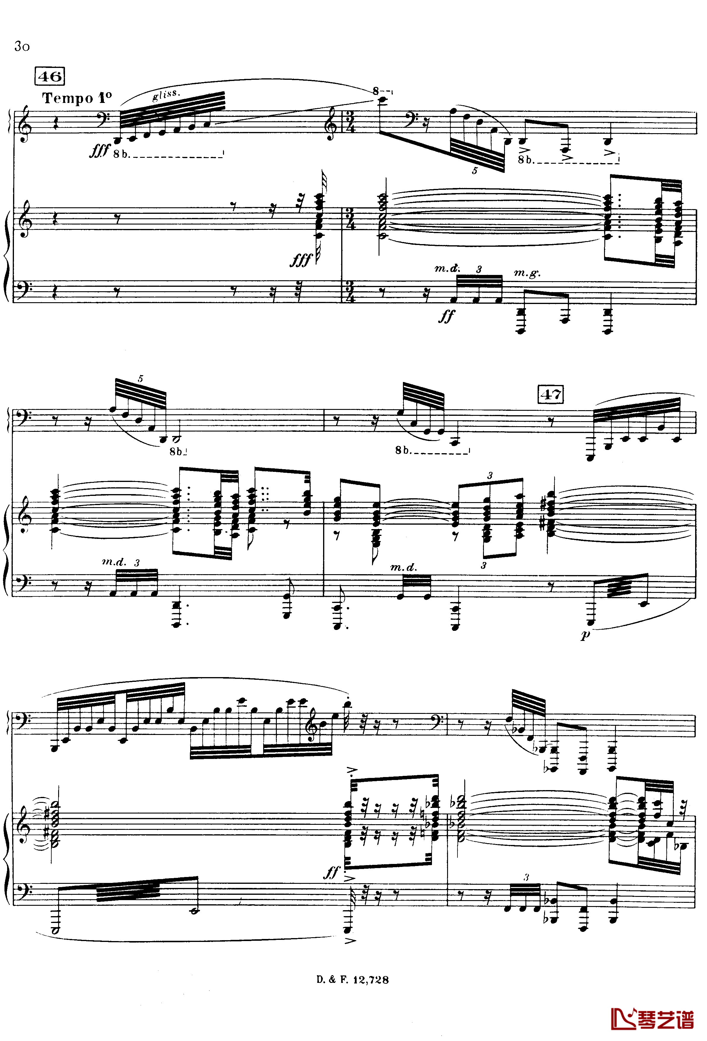 左手钢琴协奏曲钢琴谱-拉威尔-Ravel30
