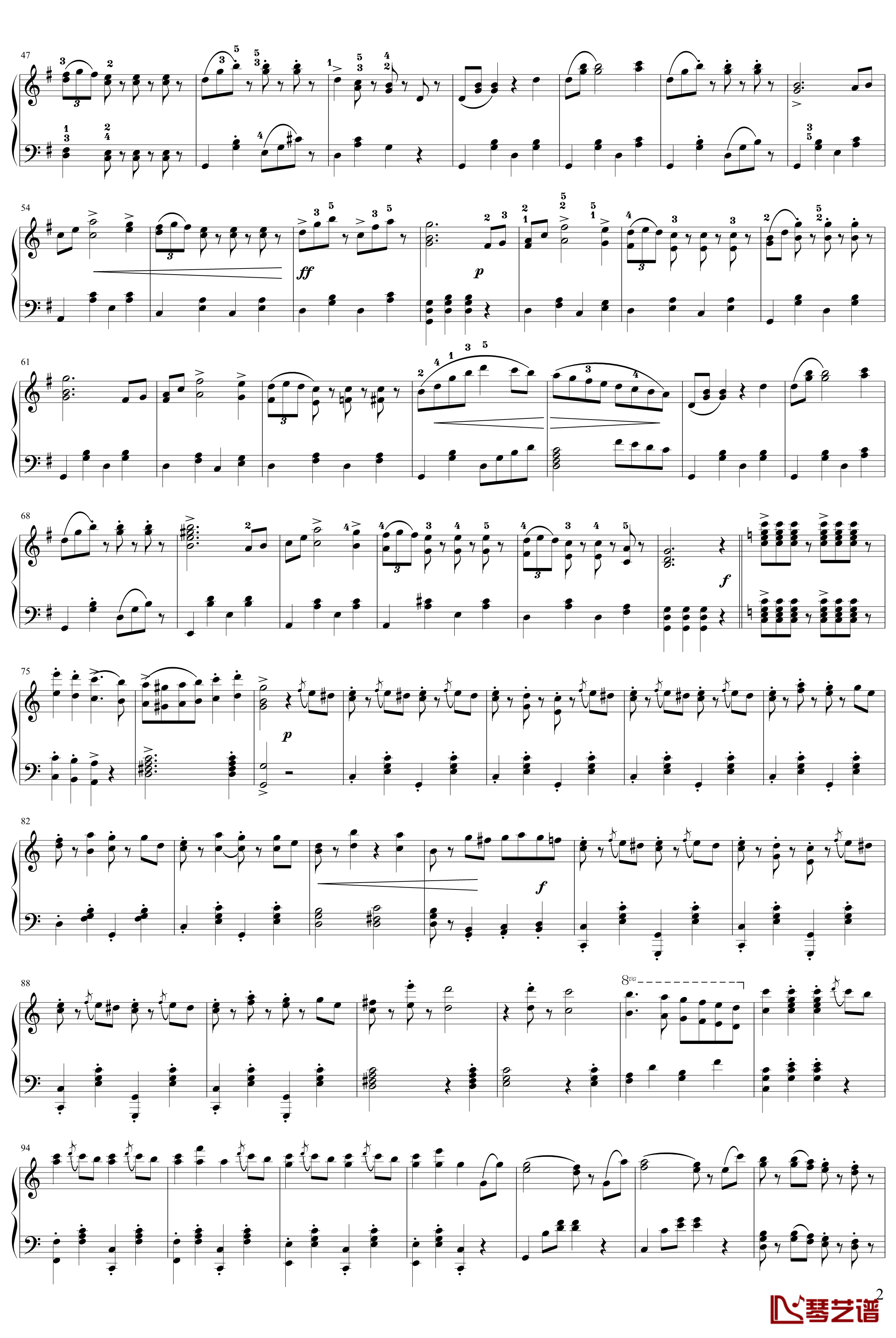 拉德斯基进行曲钢琴谱-独奏版-约翰·斯特劳斯2