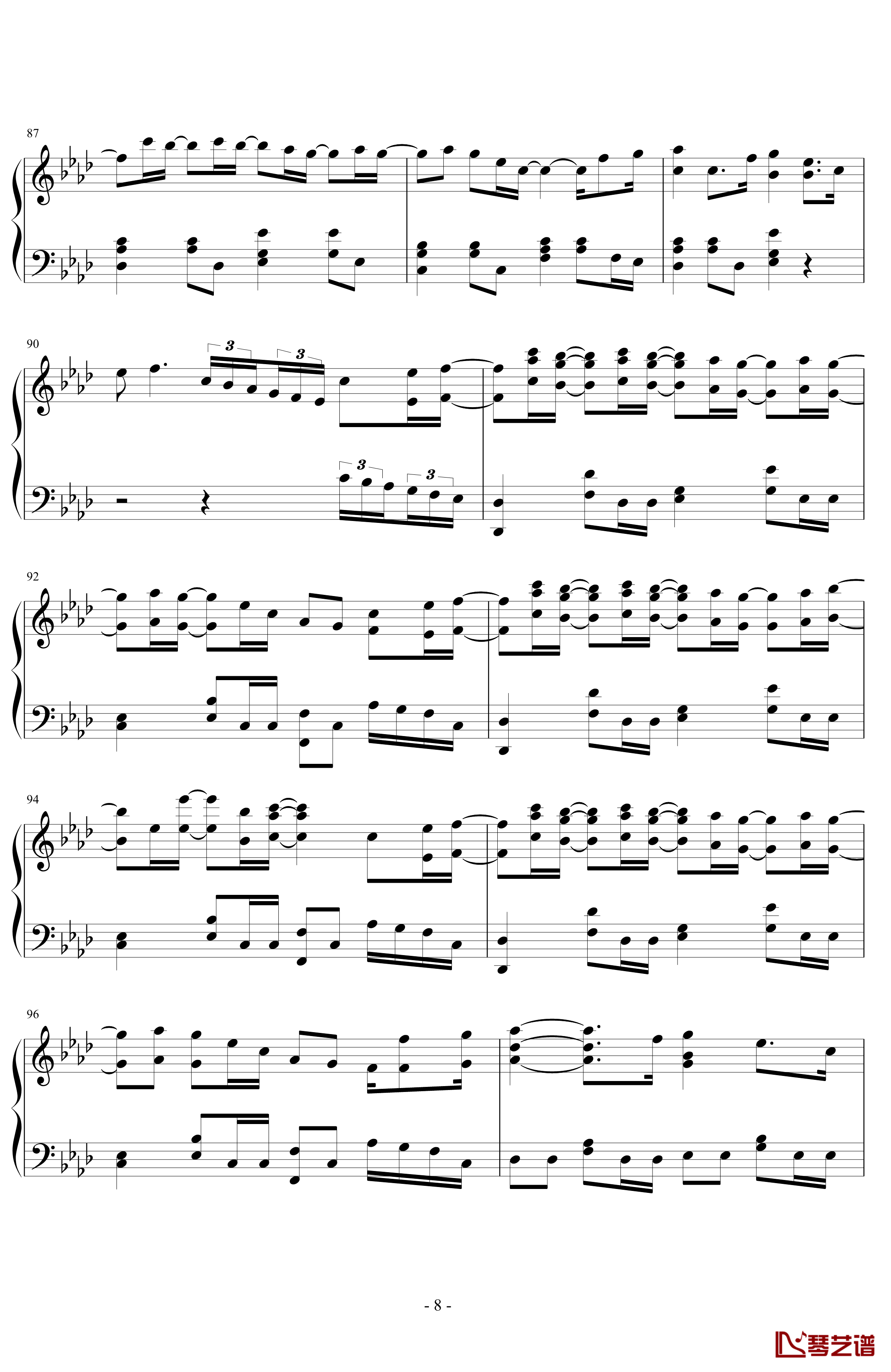 SAKURA钢琴谱-非常好听一首曲子-生物股长8