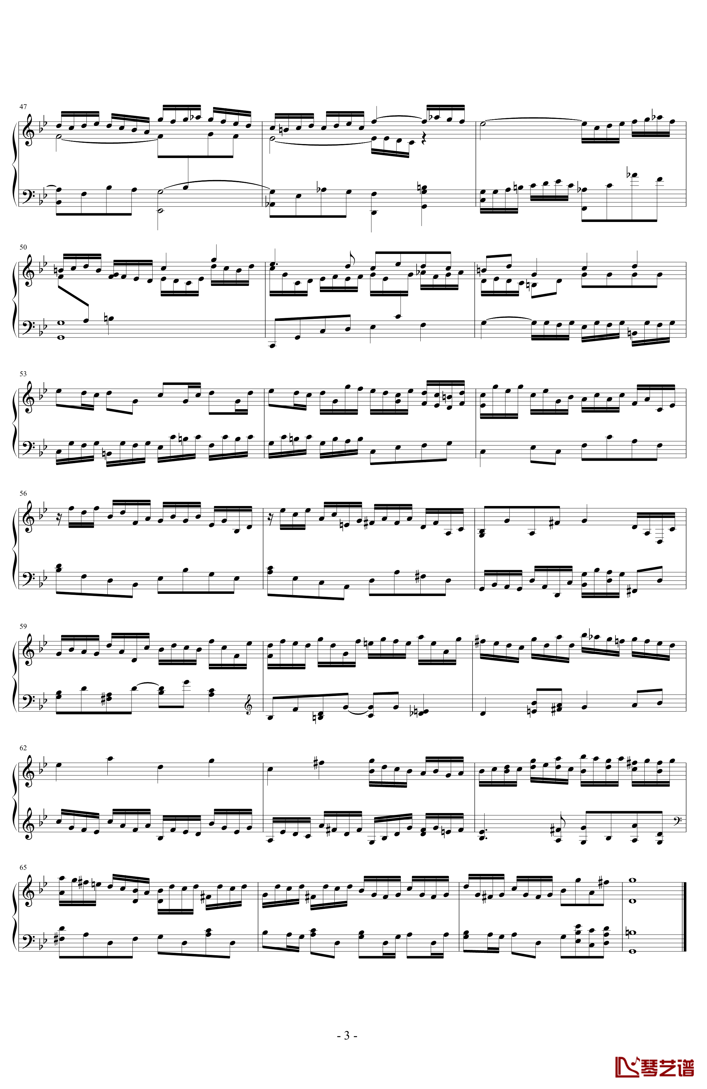 G小调赋格BWV578钢琴谱-巴赫-P.E.Bach3