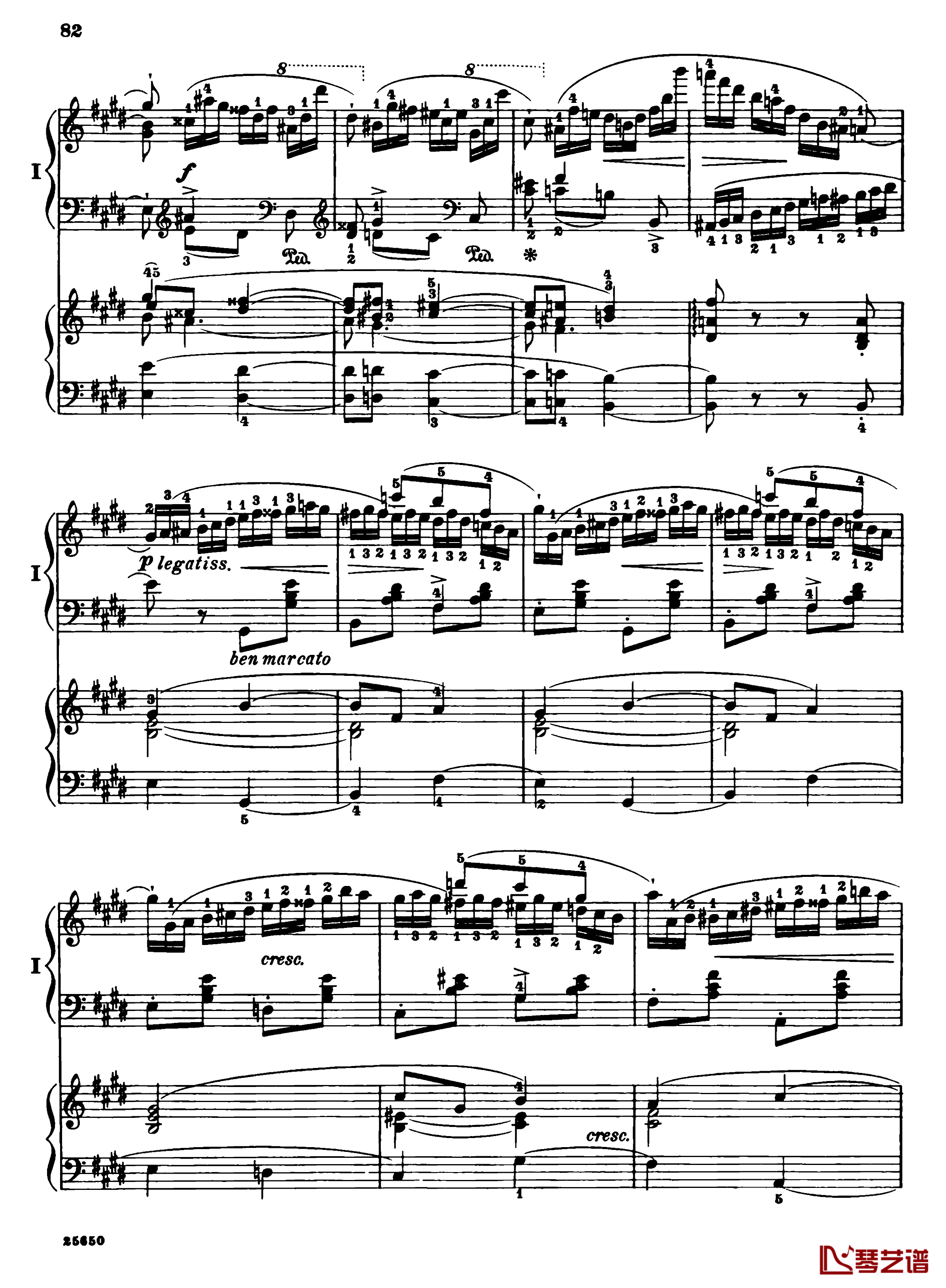 肖邦第一钢琴协奏曲钢琴谱-肖邦84