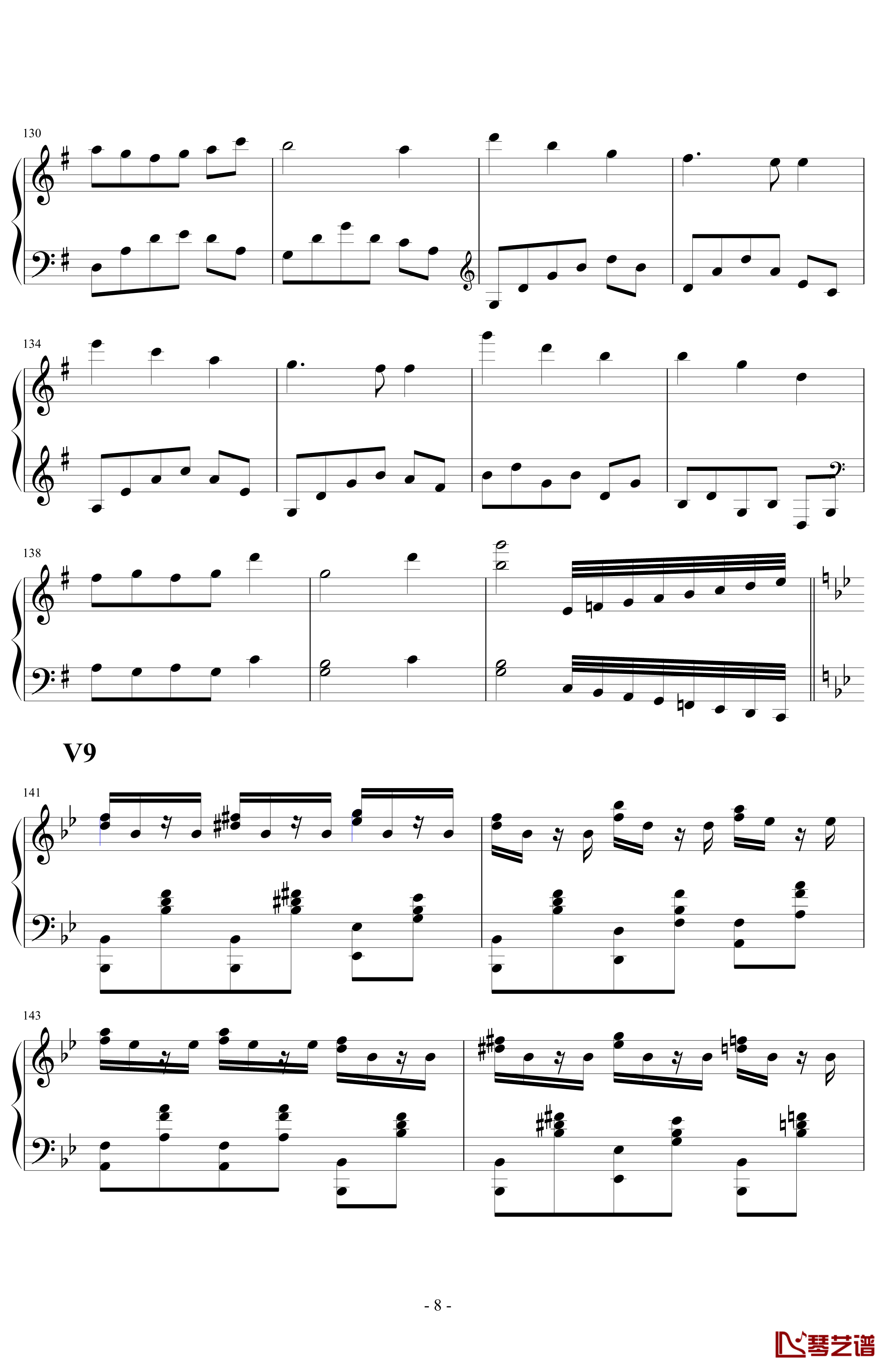 生日歌变奏曲钢琴谱-PARROT1868