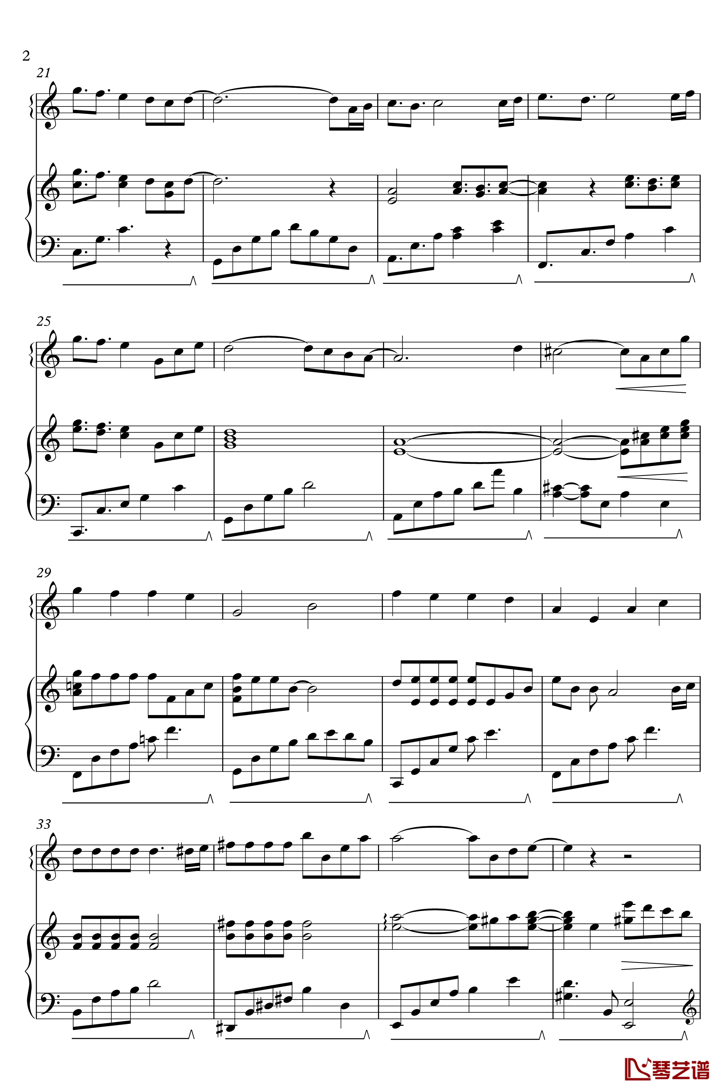 恋与制作人主题曲钢琴谱-钢琴小提琴合奏2
