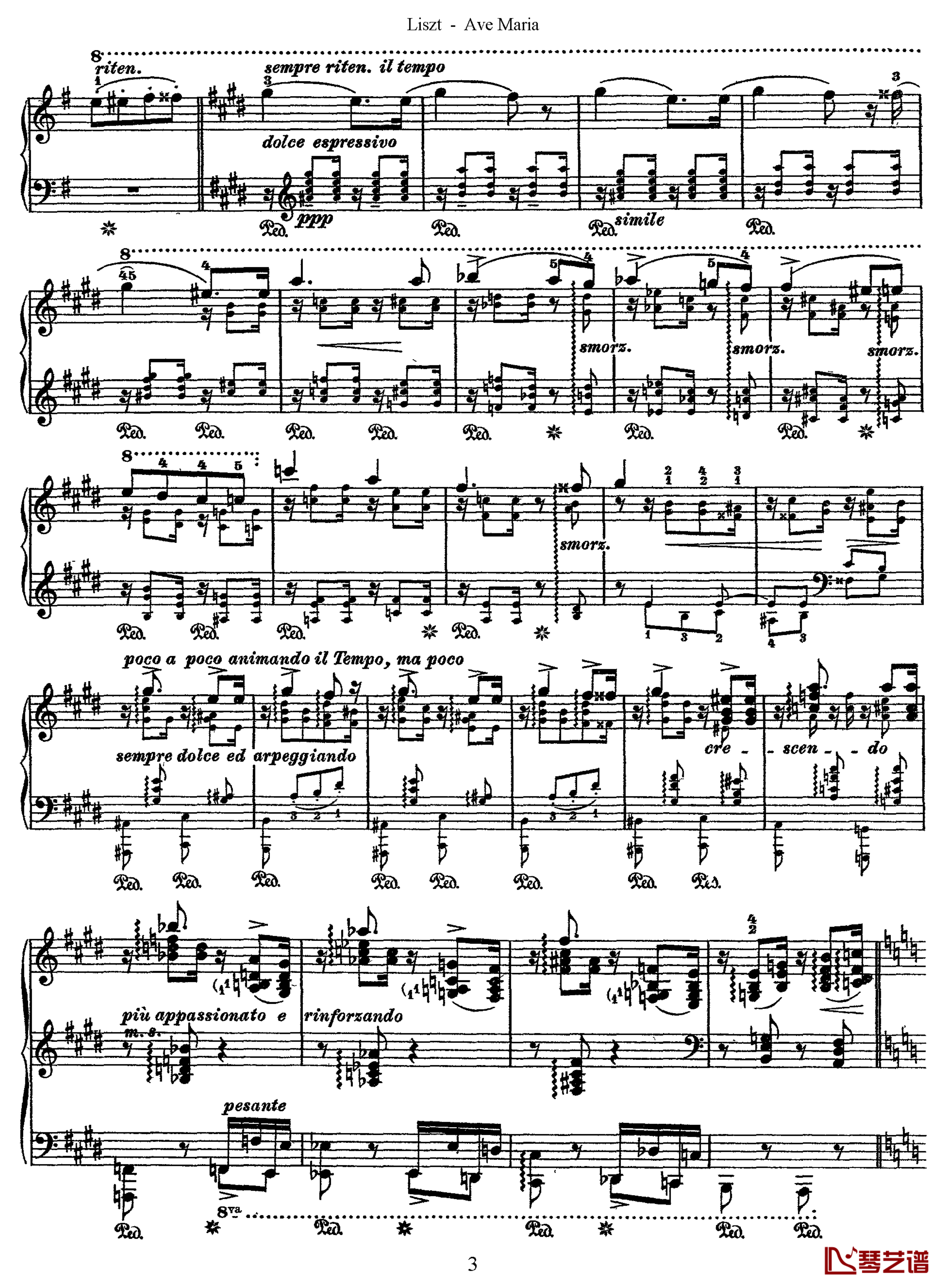 罗马的钟声S.182钢琴谱-李斯特3