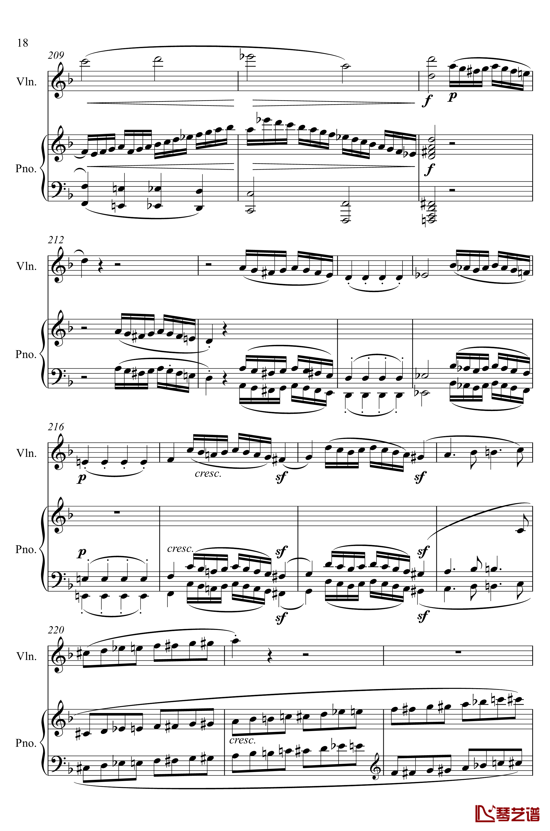 第5小提琴与钢琴奏鸣曲钢琴谱-第一乐章钢琴谱-贝多芬-beethoven18