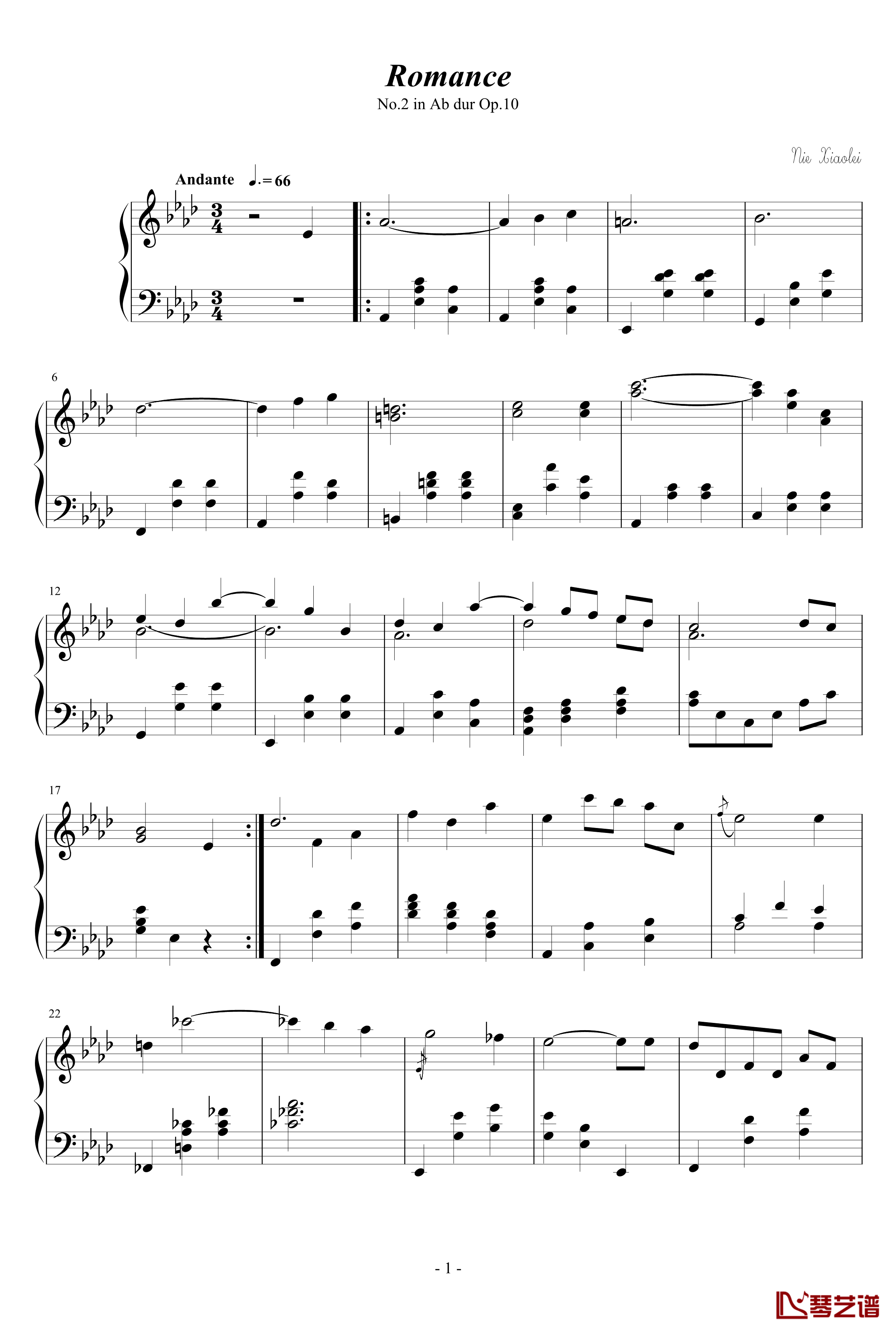 Romanza I钢琴谱I-nzh19341