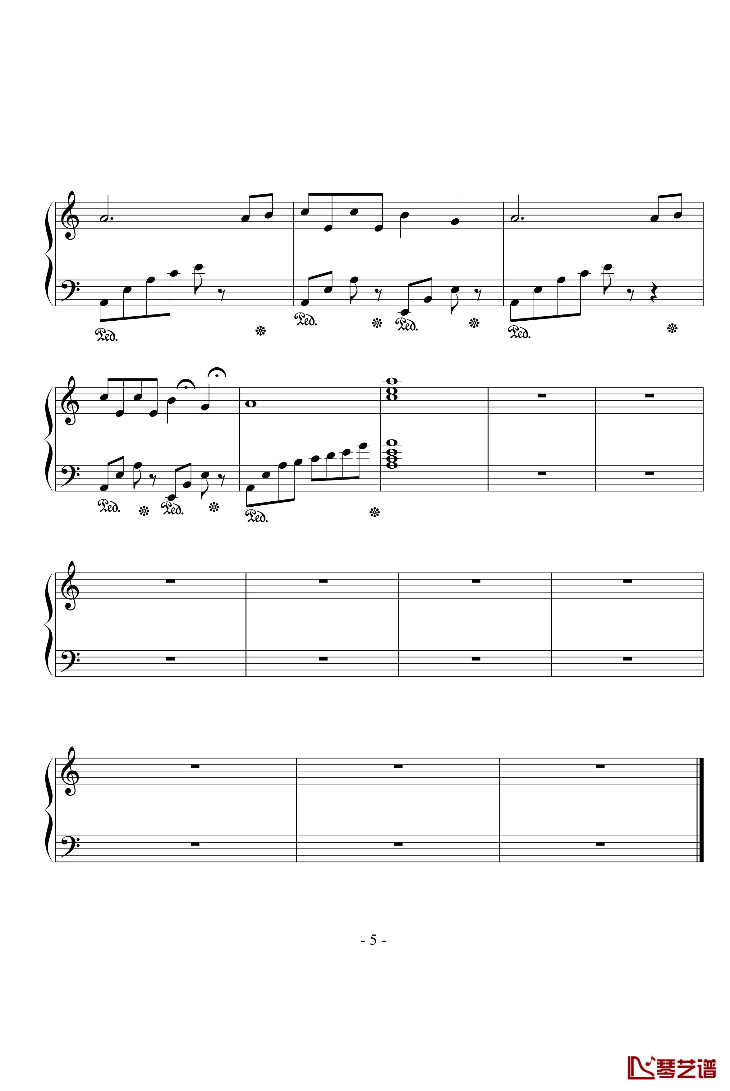 童年钢琴谱-简易演奏版-班德瑞钢琴经典作品-蛤蟆爱天鹅085