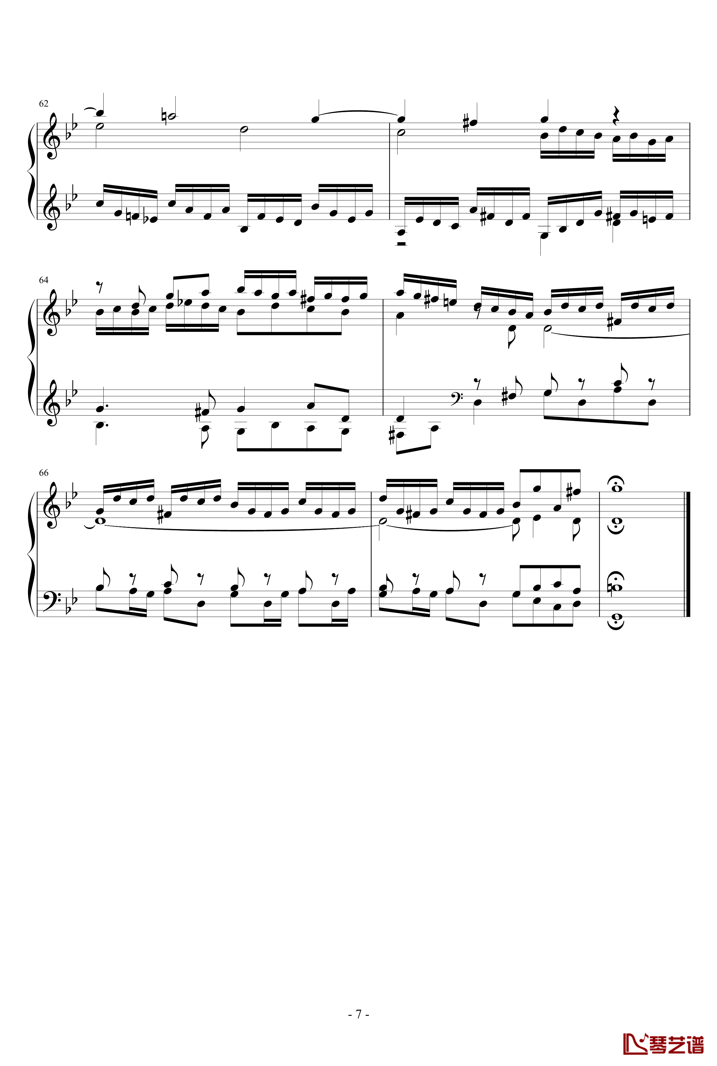 G小调赋格钢琴谱-J.S.巴赫7