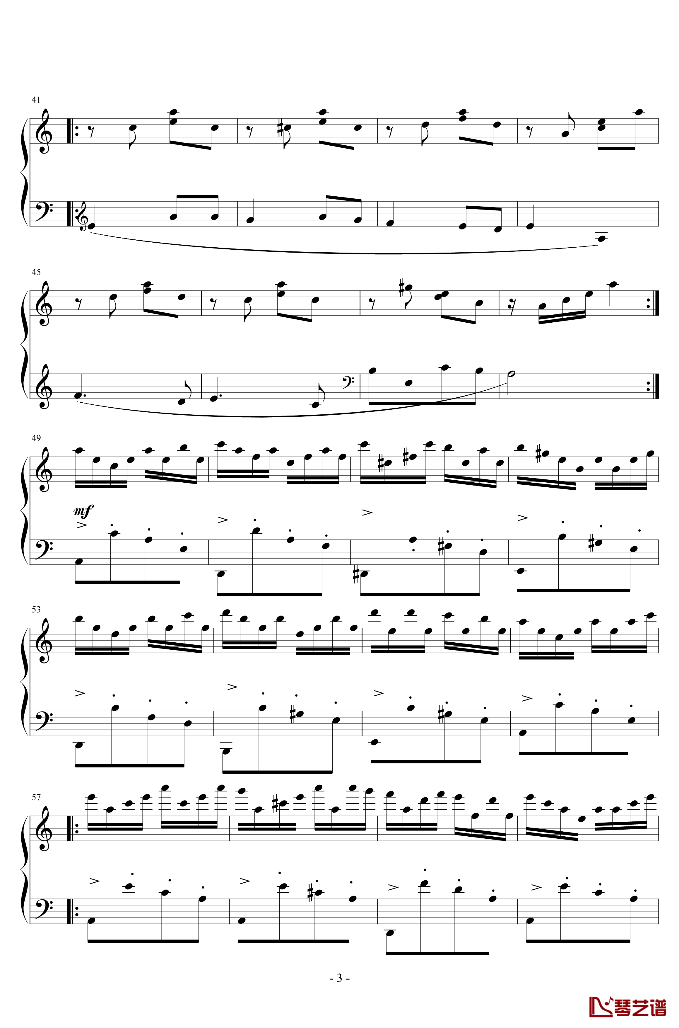 喀秋莎钢琴谱-钢琴独奏版-苏联名歌3