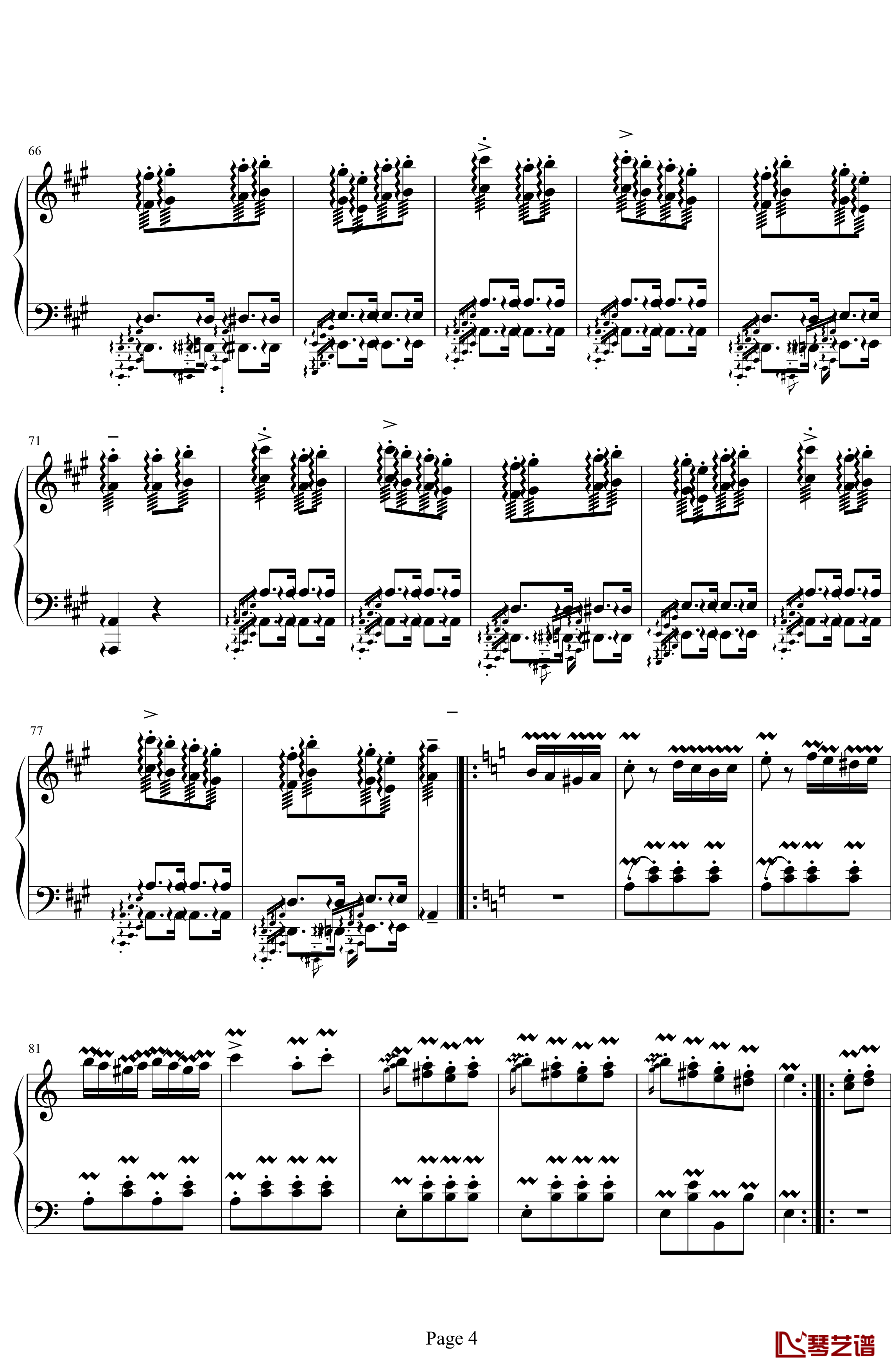 神经病进行曲钢琴谱-莫扎特4
