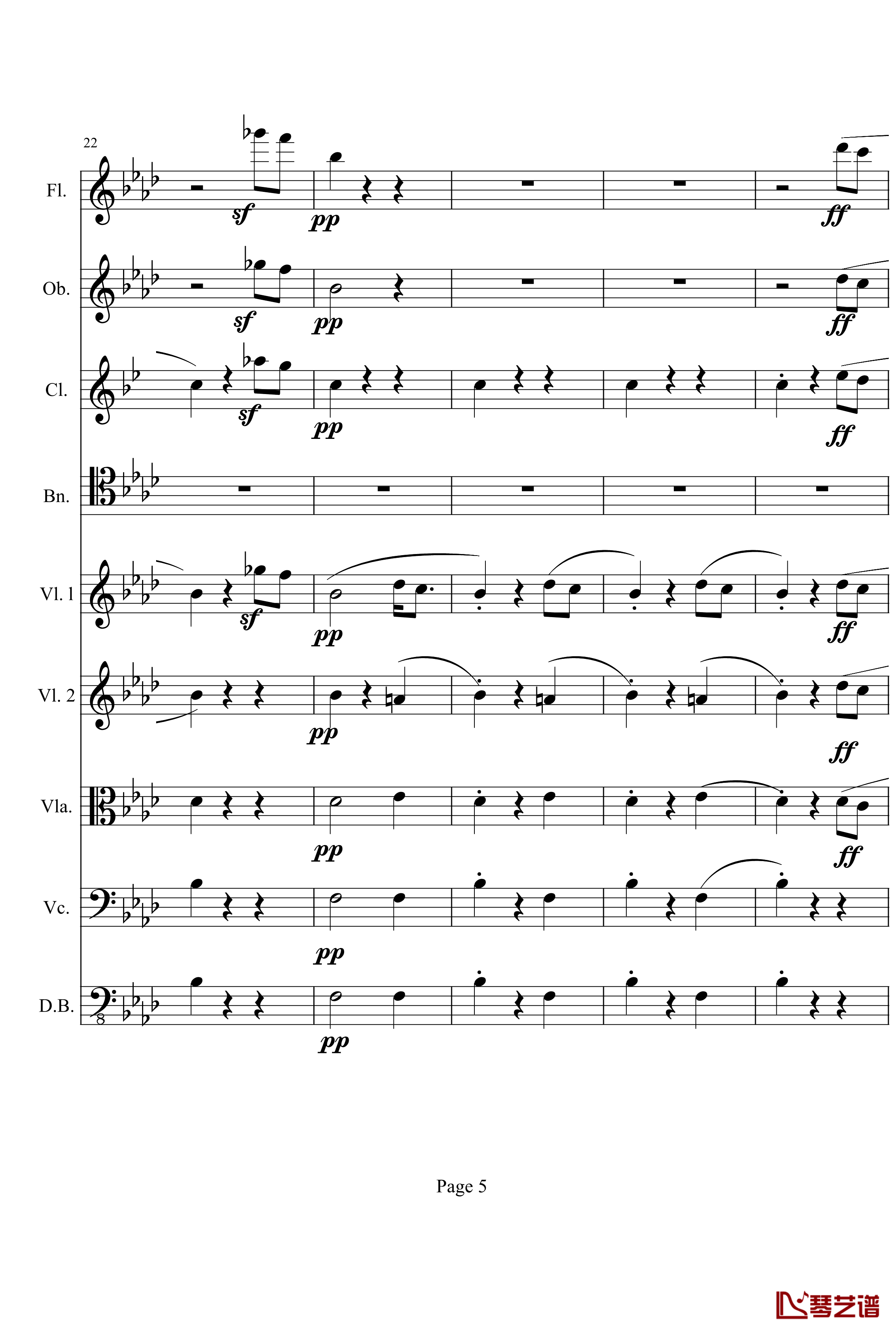 奏鸣曲之交响钢琴谱-第1首-Ⅲ-贝多芬-beethoven5