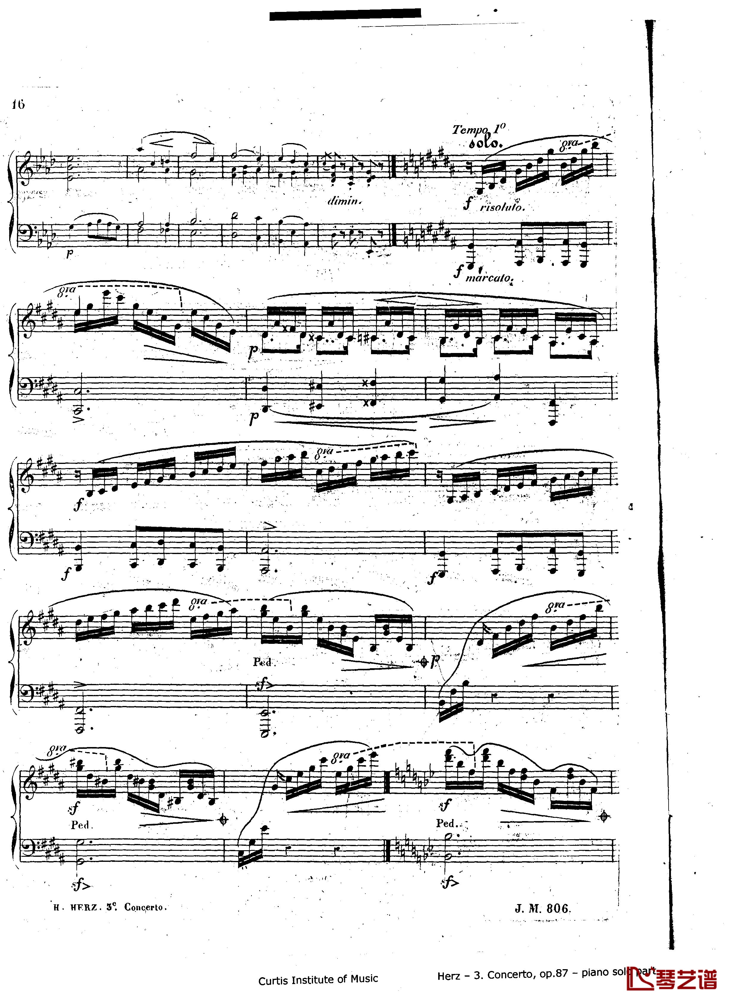 d小调第三钢琴协奏曲Op.87钢琴谱-赫尔兹16