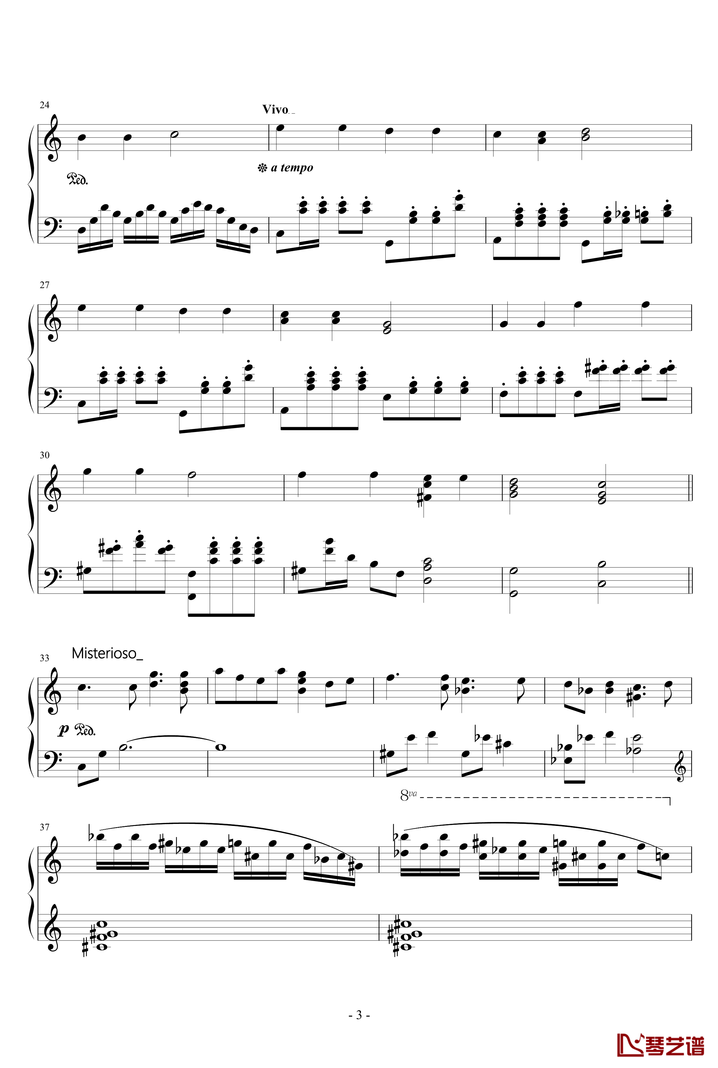 小星星钢琴谱-梦乐师3